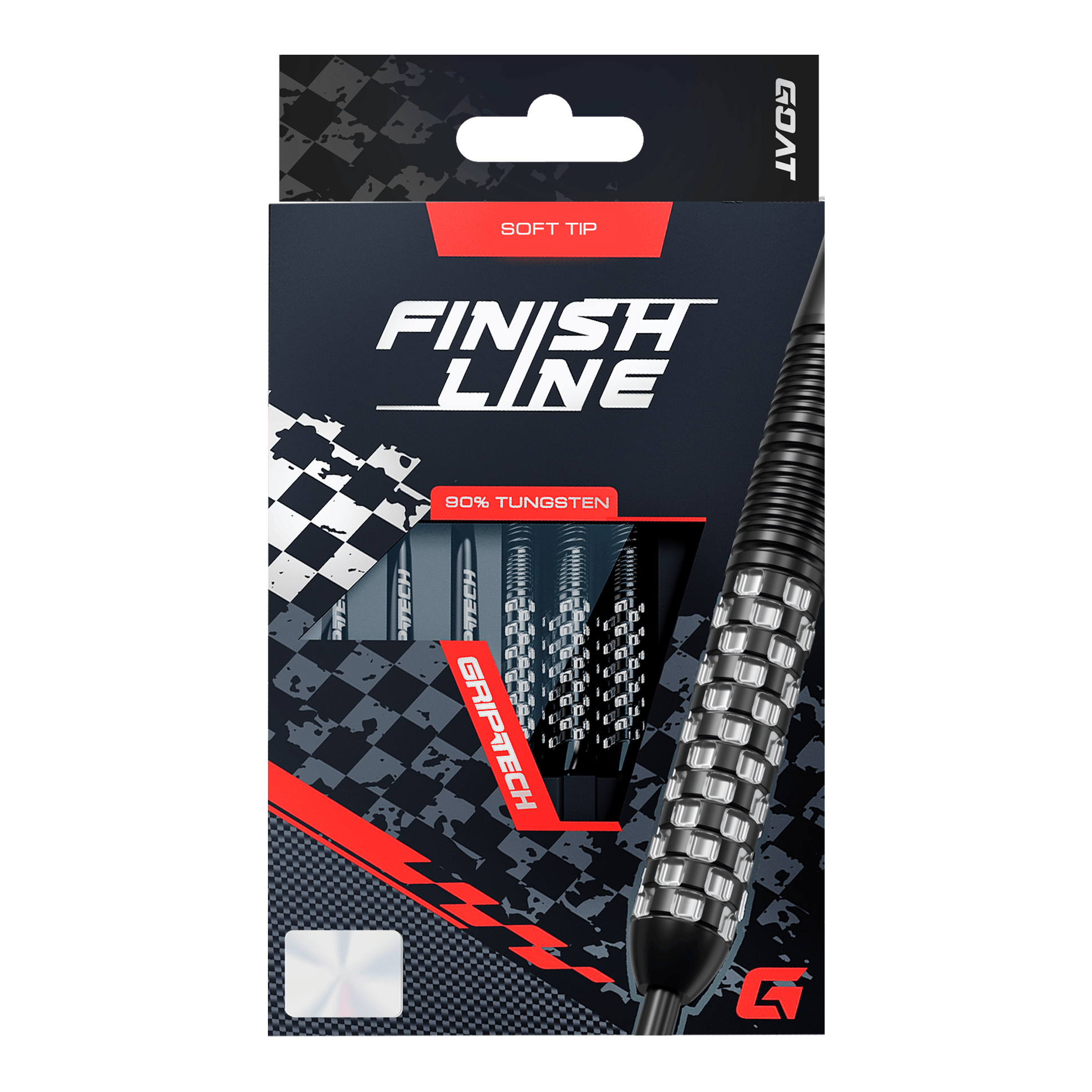 Fléchettes souples GOAT Finish Line - 20 g Das Produkt GOAT Finish Line Tungsten Softdarts - 20g ist auf diesem Bild dargestellt. Die Darts bieten gute Kontrolle beim Werfen.