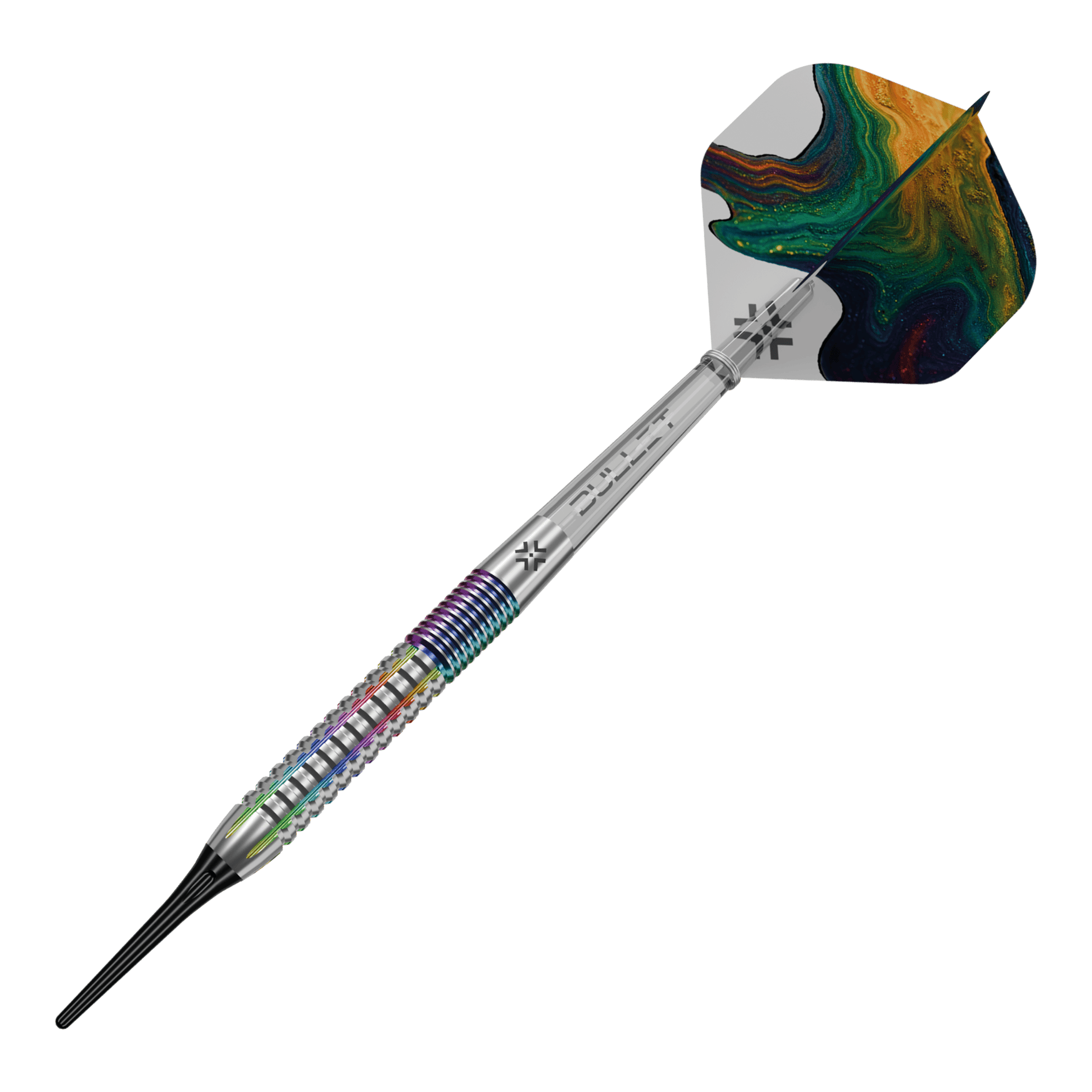 Fléchettes souples Bullet Diesel V2 - 20 g Das Bild zeigt die Bullet Diesel V2 20g Soft Darts. Dieses Produkt ist für Softdartspiele geeignet.