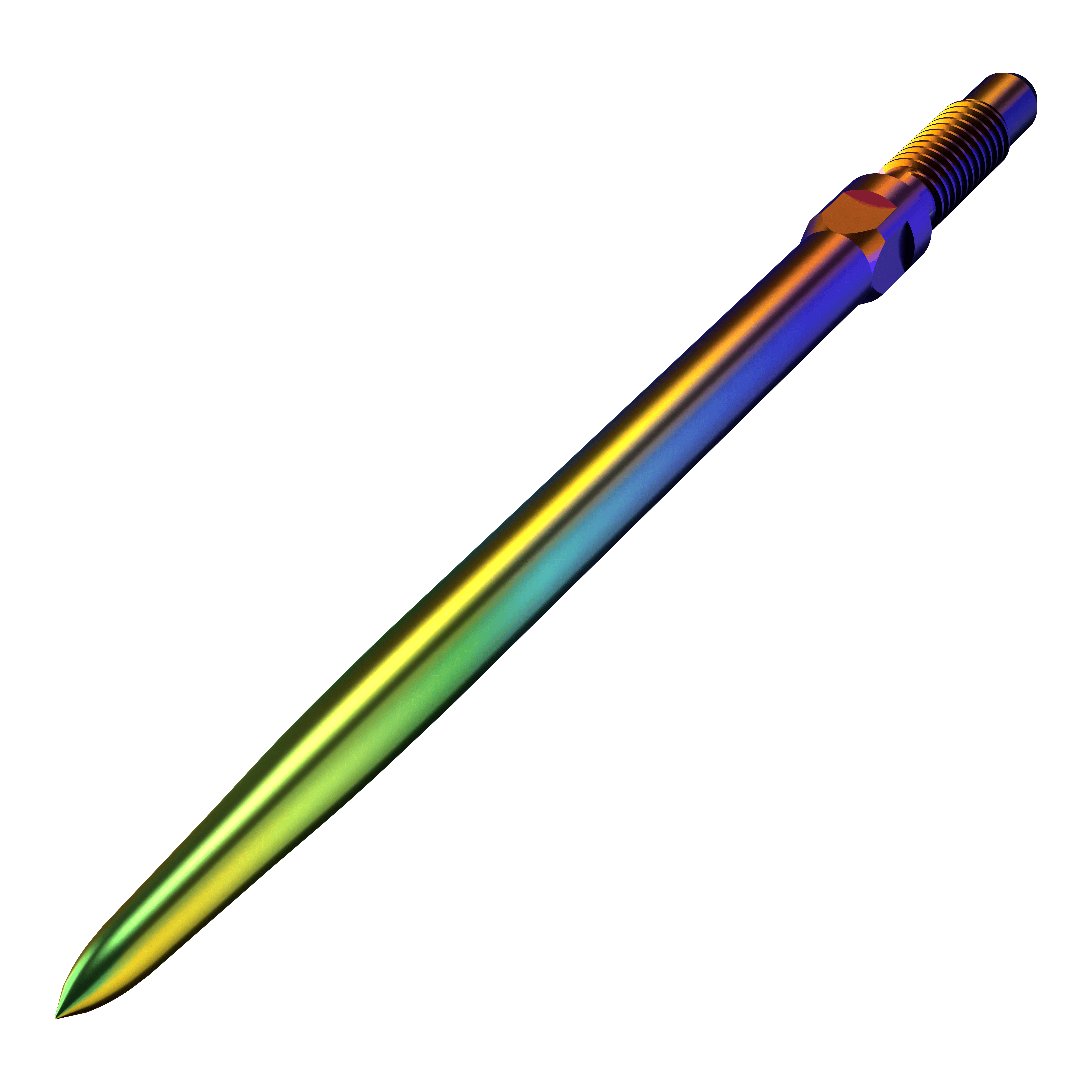 Pointes de fléchettes convertibles Bulls NL - Lisse - Arc-en-ciel Ein Bild mit dem Dateinamen BU57716_BullsNL_Convertible_Points_Smooth_Rainbow_36mm_2. Es stellt vermutlich eine weitere Ansicht eines Dartspitzen-Artikels in Regenbogenfarben dar.