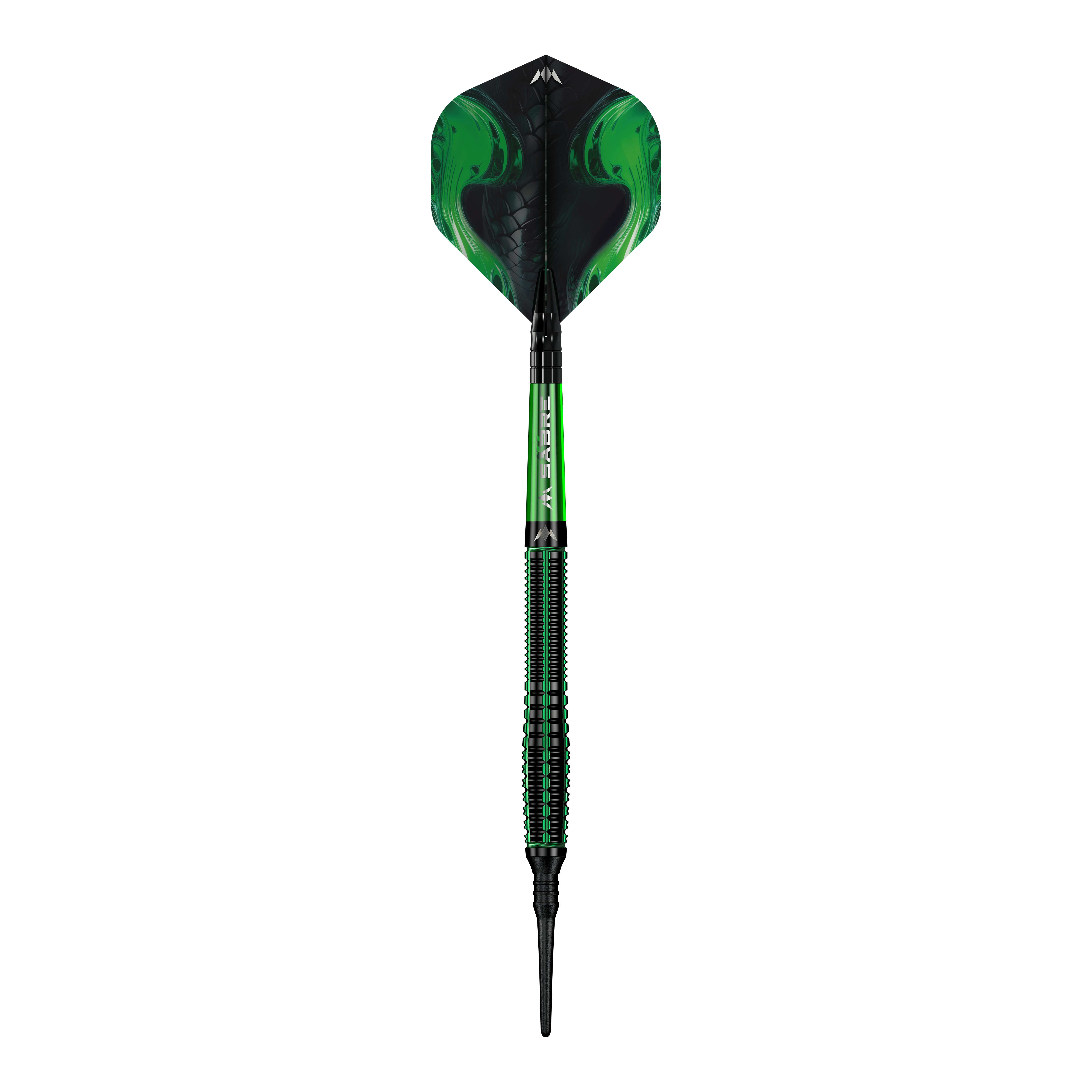Fléchettes souples Mission Venom - 20 g Ein einzelner Mission Venom Softdart - 20g wird gezeigt. Die Details des Schafts sind sichtbar.