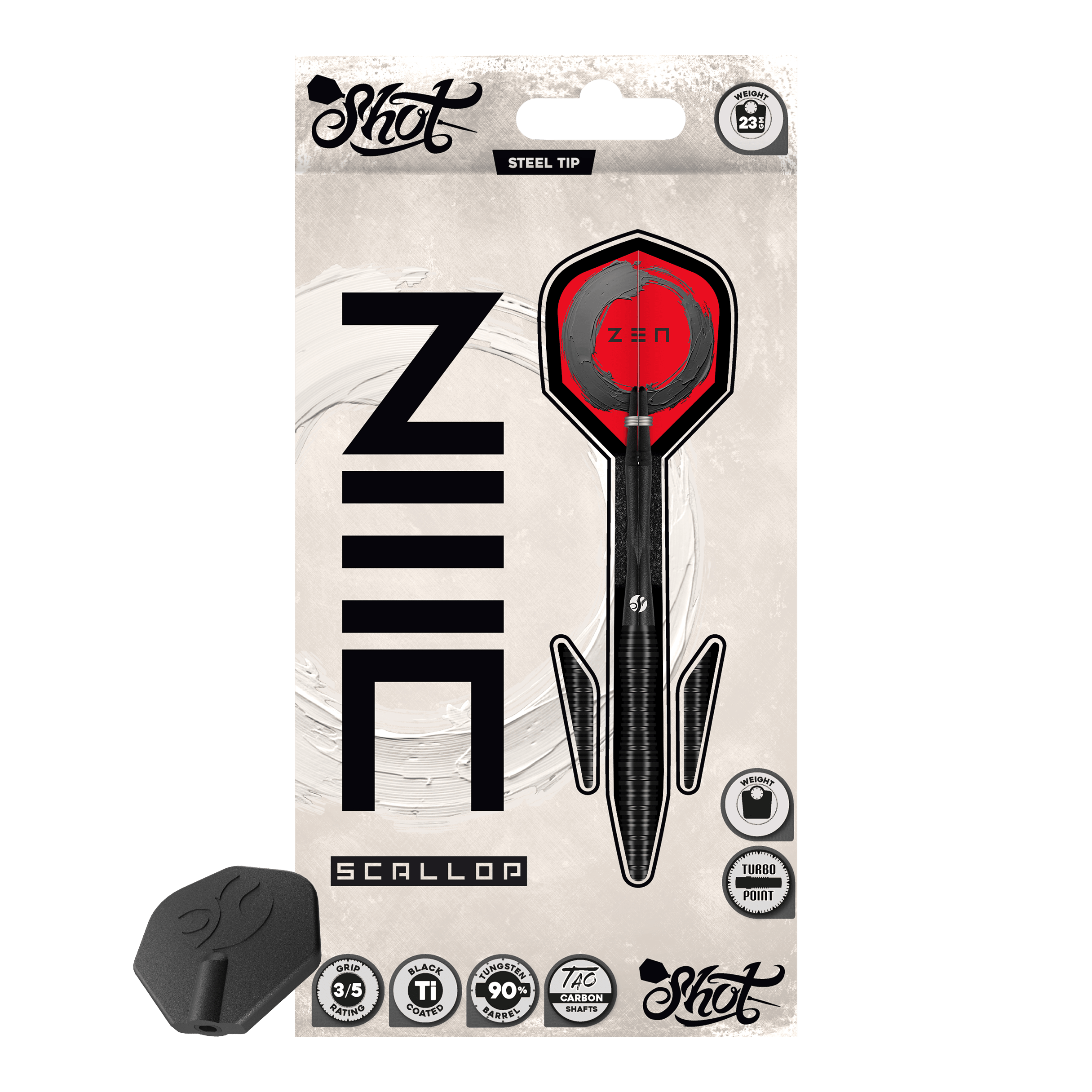 Fléchettes en acier Shot ZEN Scallop Turbo Point - 23 g