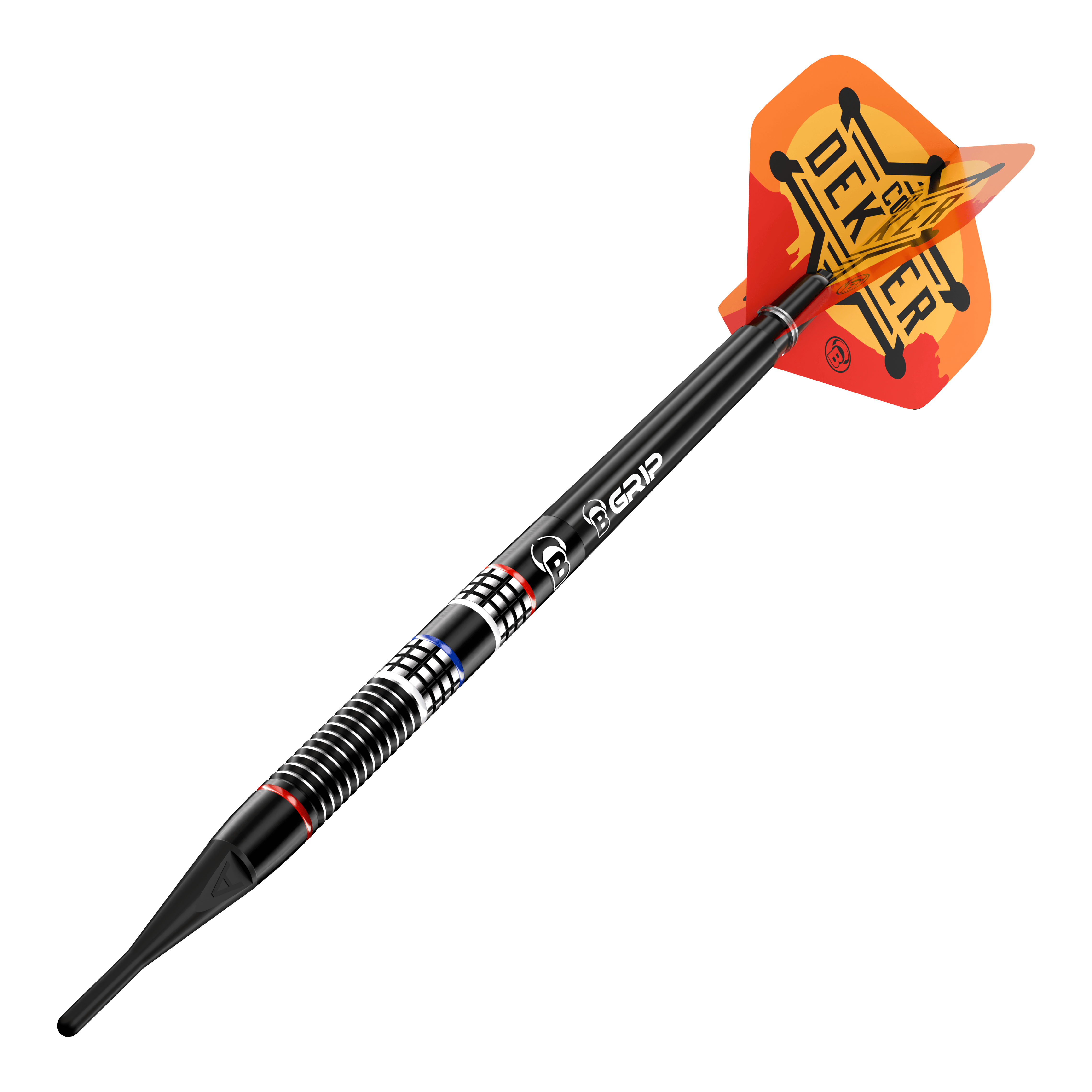 Dies ist ein Bild der Bulls Cor Dekker The Sheriff Softdarts - 20g. Das Produkt wird deutlich von der Seite gezeigt.
