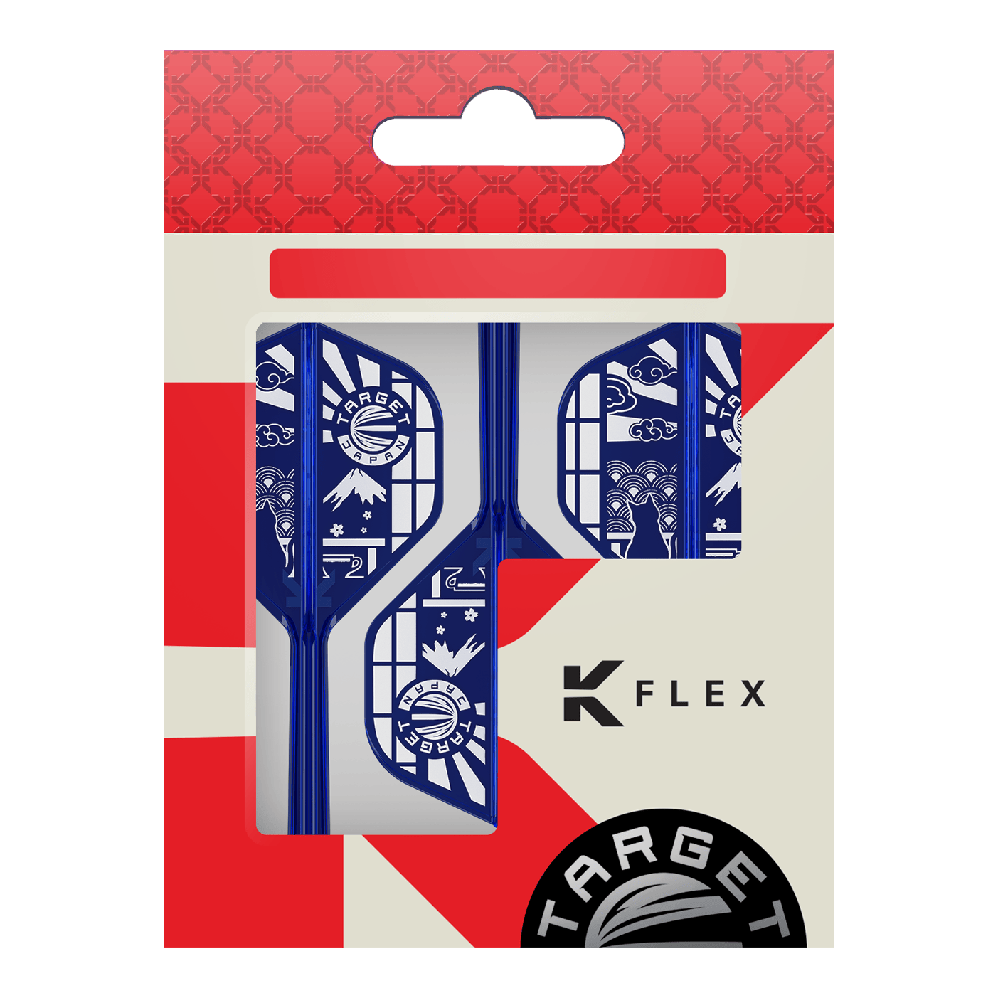 Vols standard Target Japan K-Flex Blue Limited No2 Hier sind die Target Japan K-Flex Blue Limited No2 Standard Flights abgebildet. Die Flights haben eine typische Standardform und sind blau.