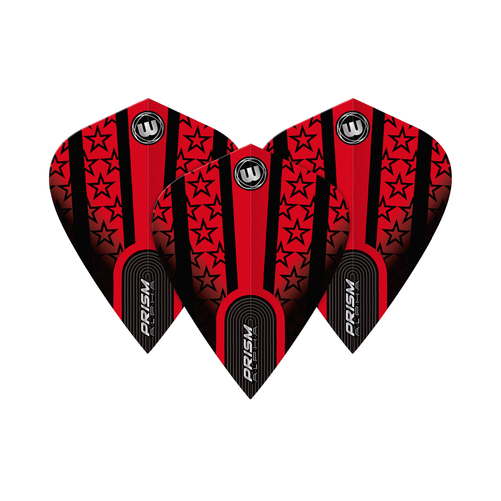 Vols de cerf-volant Winmau Alpha Red Black Stars