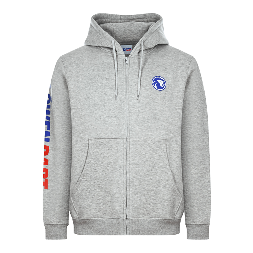 Sweat à capuche zippé Löwen Collection Hier ist der Löwen Kollektion Zip-Hoodie abgebildet. Der Hoodie hat einen Reißverschluss und gehört zur Löwen Kollektion.