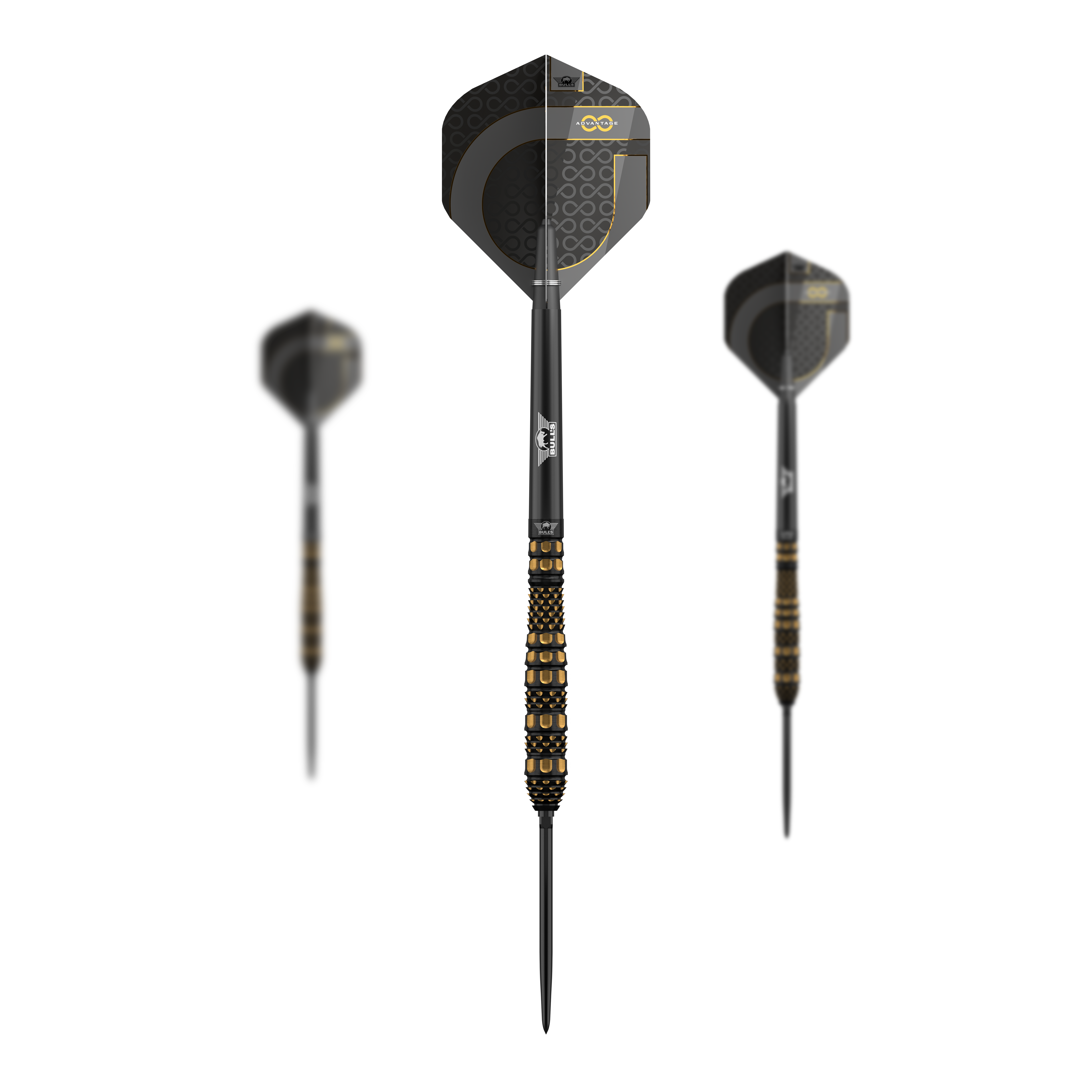 Fléchettes en acier Bulls NL Advantage 95 Torp à pointe convertible Zu sehen ist das Set Bulls NL Advantage 95 Torp Convertible Point Steeldarts. Es sind mehrere Darts enthalten.