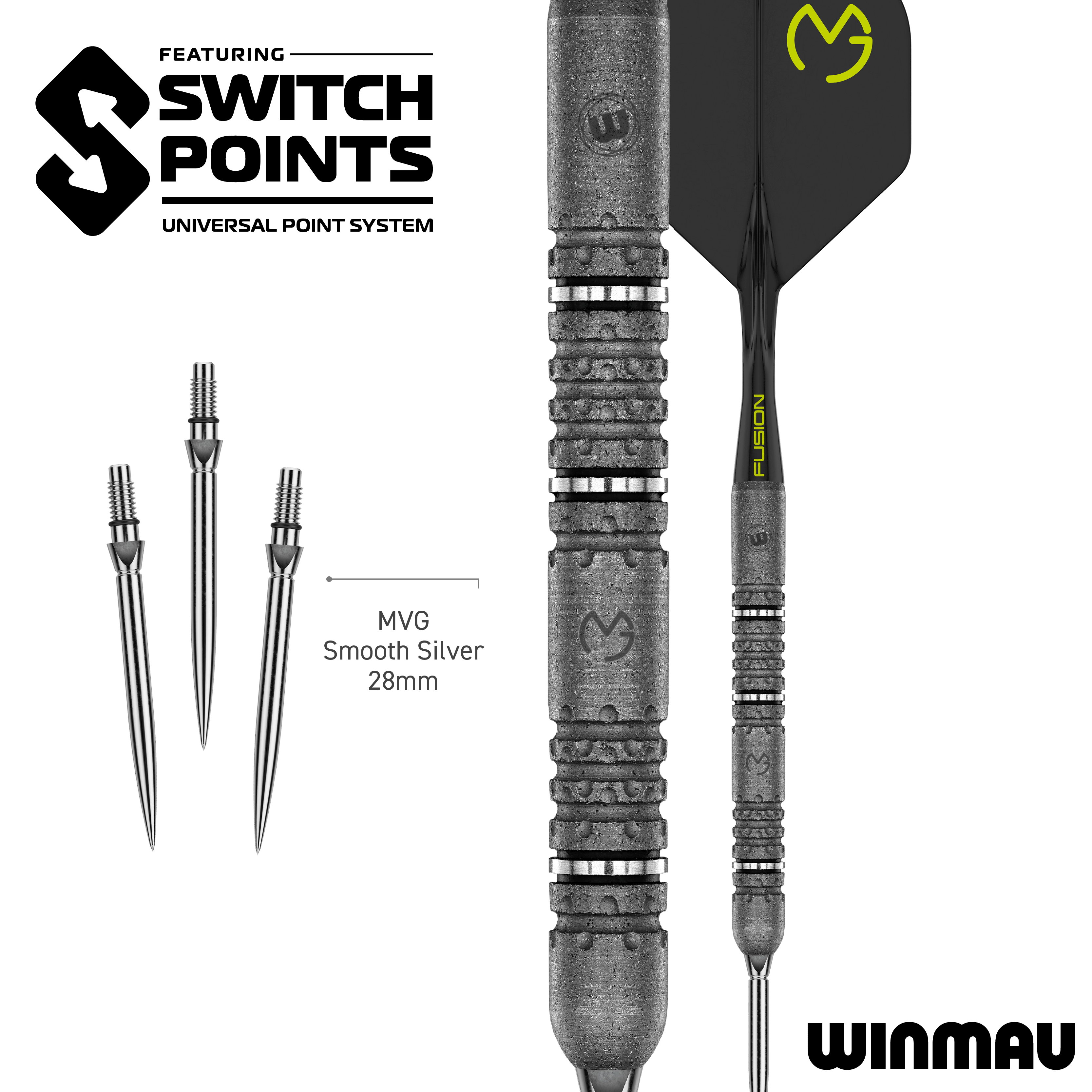 Winmau Michael van Gerwen Signature Edition Switch Points Steeldarts Zu sehen sind die Winmau MvG Signature Edition Switch Points Steeldarts. Sie eignen sich ideal für ambitionierte Dartspieler.
