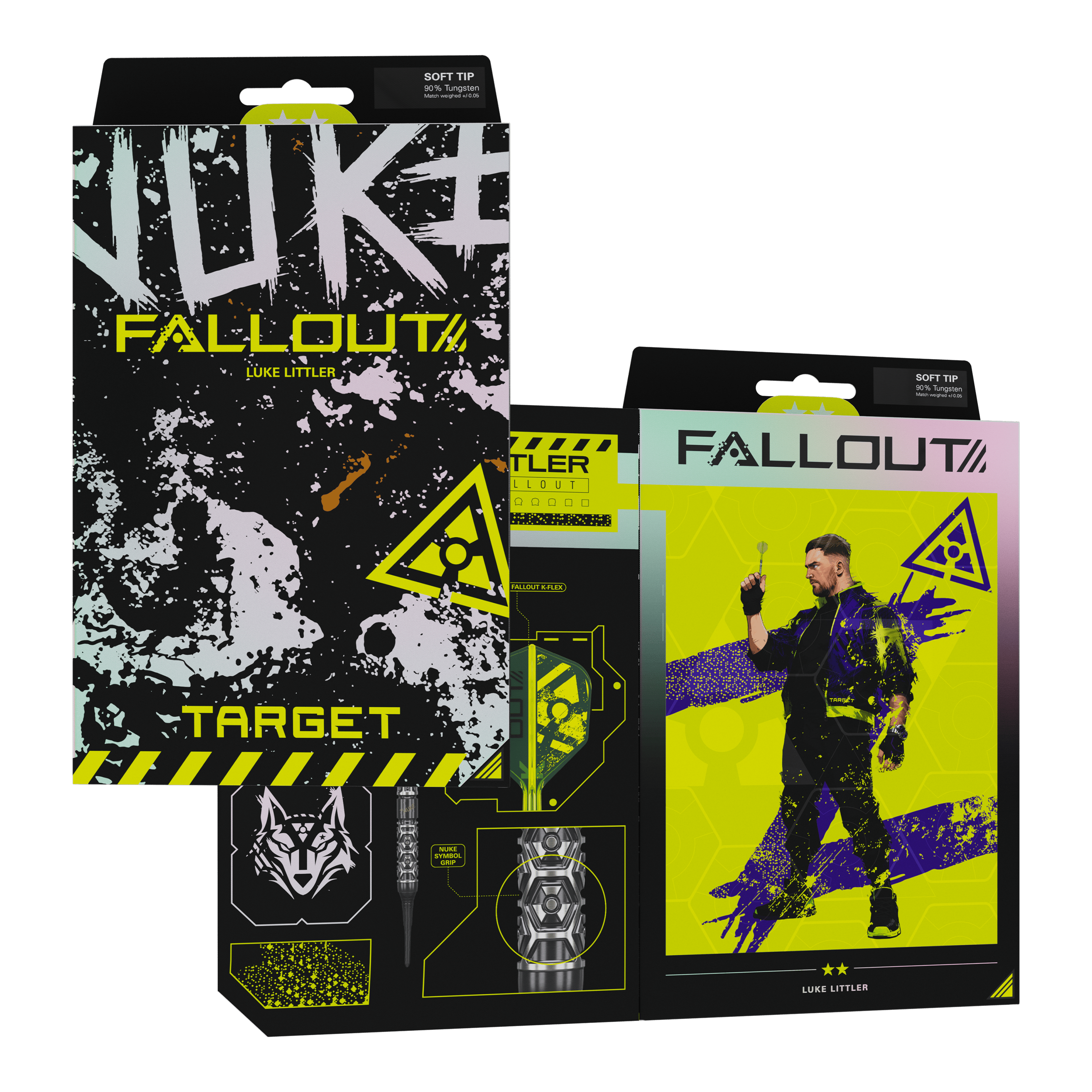 Fléchettes souples Target Luke Littler Nuke Fallout - 19 g Fléchettes souples Target Luke Littler Nuke Fallout - 19 g
