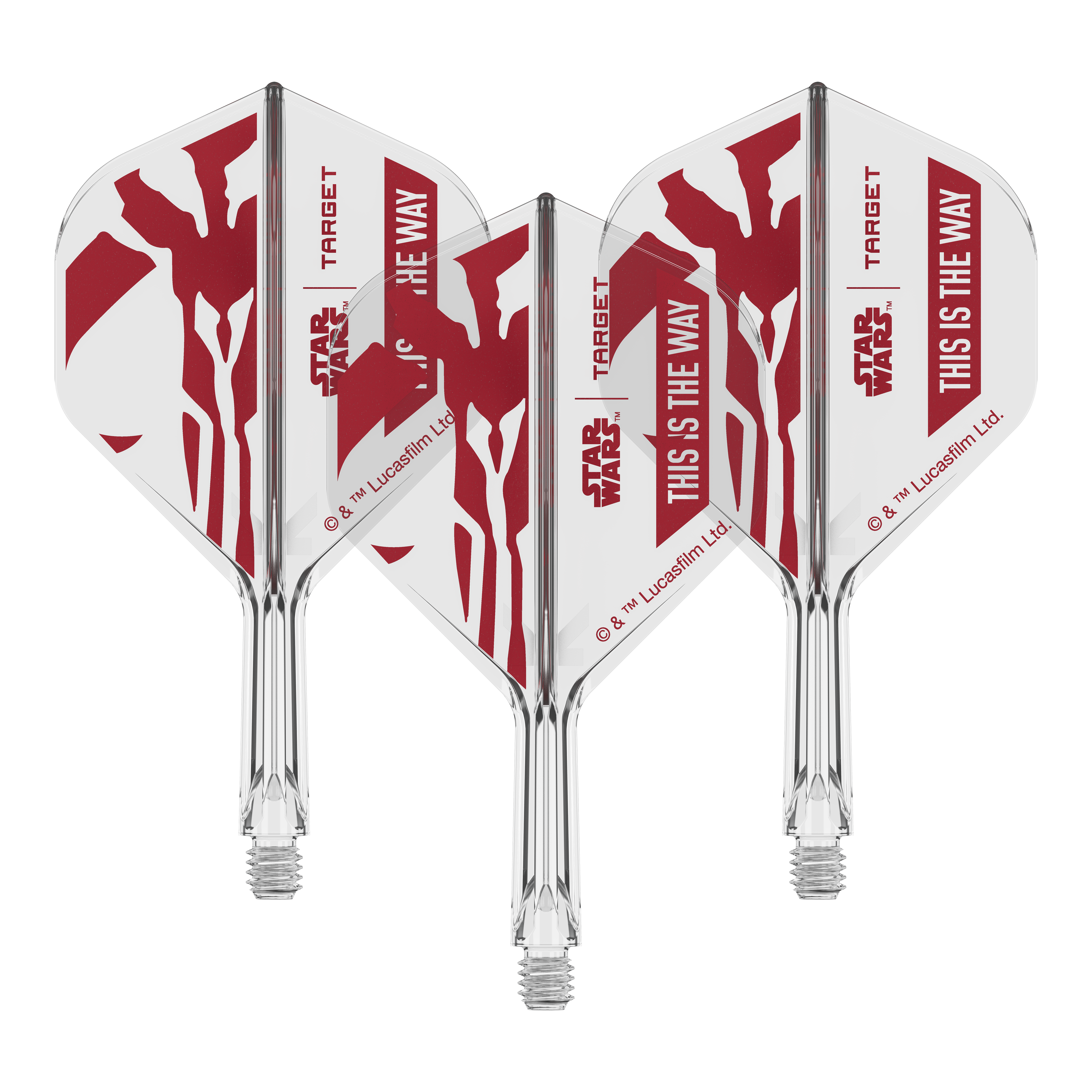 Dieses Dart-Flight zeigt das Star Wars Motiv 'This Is The Way'. Es ist das Modell 'K-Flex This Is The Way No2 Standard Flights' mit 19mm.