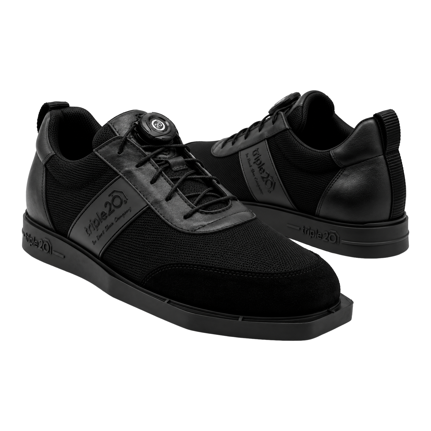 Chaussures de fléchettes Triple20 en textile avec fermeture torsadée - Noires