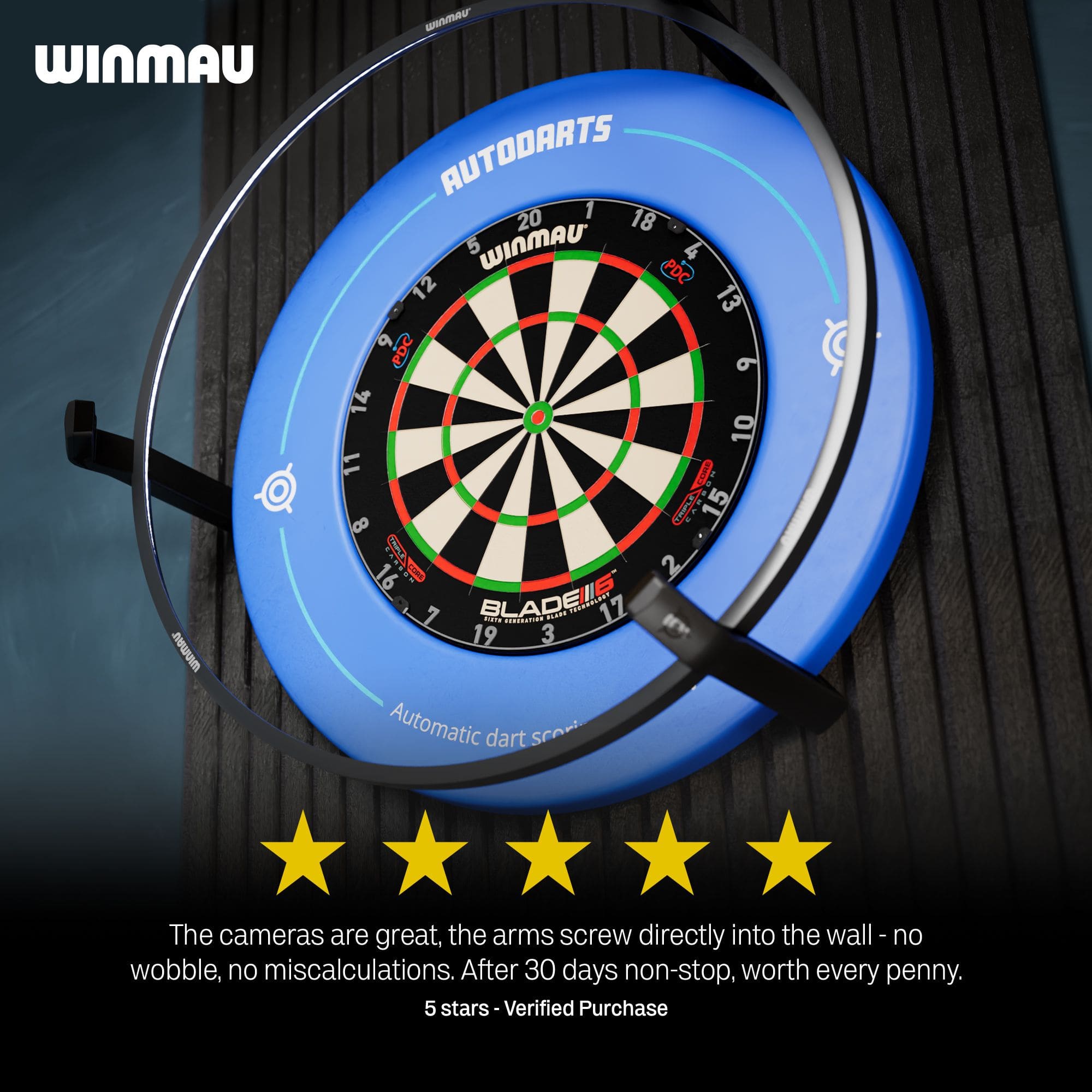 Système de pointage automatique Autodarts Vantage Auf diesem Bild ist der Artikel mit dem Dateinamen 838001_Autodarts_Vantage_Auto-Scoring-System_8 zu sehen. Vermutlich ist es ein Teil eines automatischen Dart-Punktesystems.