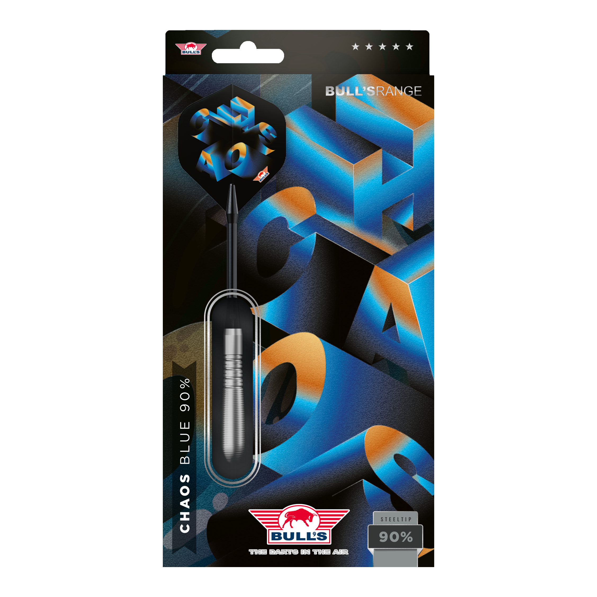 Fléchettes Bulls NL Chaos Blue Steel - 23 g Das Produkt ist Bulls NL Chaos Blue Steeldarts - 23g. Die Darts sind für ihr blaues Chaos-Design bekannt.