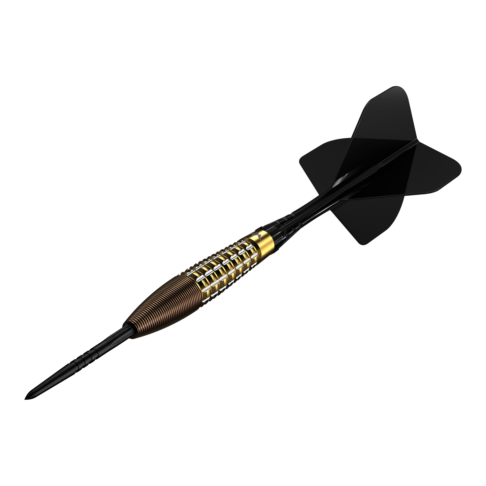Fléchettes en acier Mission Rhodon - 23 g Das Bild zeigt die Mission Rhodon Steeldarts - 23g. Es handelt sich um hochwertige Steeldarts für präzises Dartspiel.