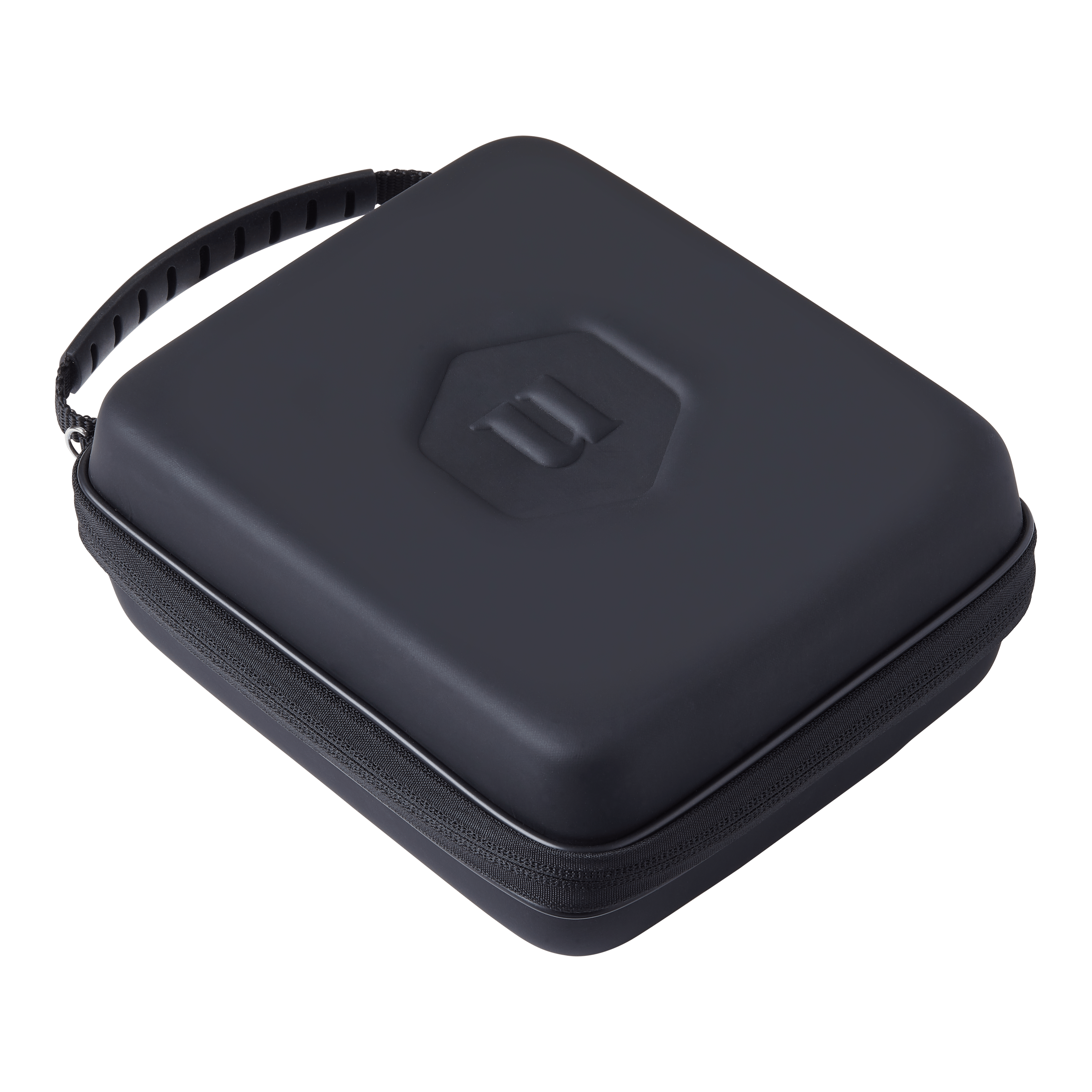 Étui à fléchettes Unicorn Ultra 3UP grand format - Noir Das Bild zeigt das Produkt "Unicorn Ultra 3UP Large Dartcase - Schwarz". Es handelt sich um ein großes, schwarzes Etui mit Reißverschluss und Tragegriff zur Aufbewahrung von Dartzubehör.