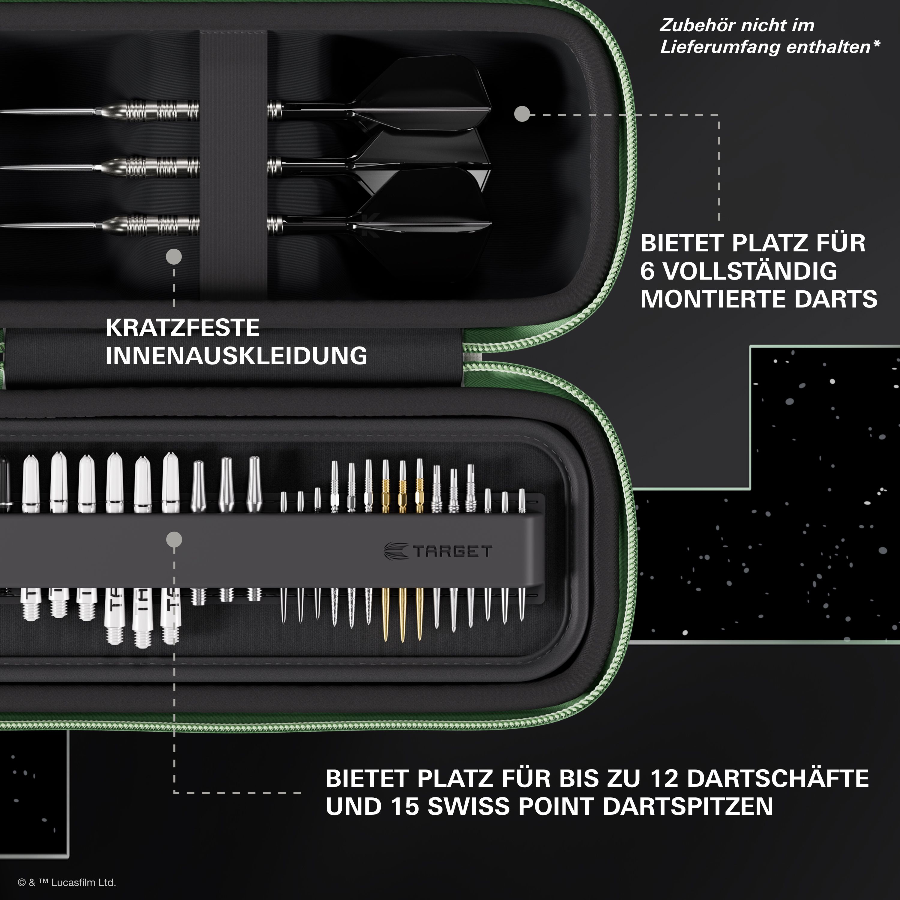 Étui à fléchettes Target Star Wars Boa - Grogu Target Star Wars Boa Dartcase - Grogu ist ein Dartcase mit Grogu-Motiv aus der Star Wars Serie. Das Produkt eignet sich ideal für das sichere Aufbewahren von Darts und Zubehör.