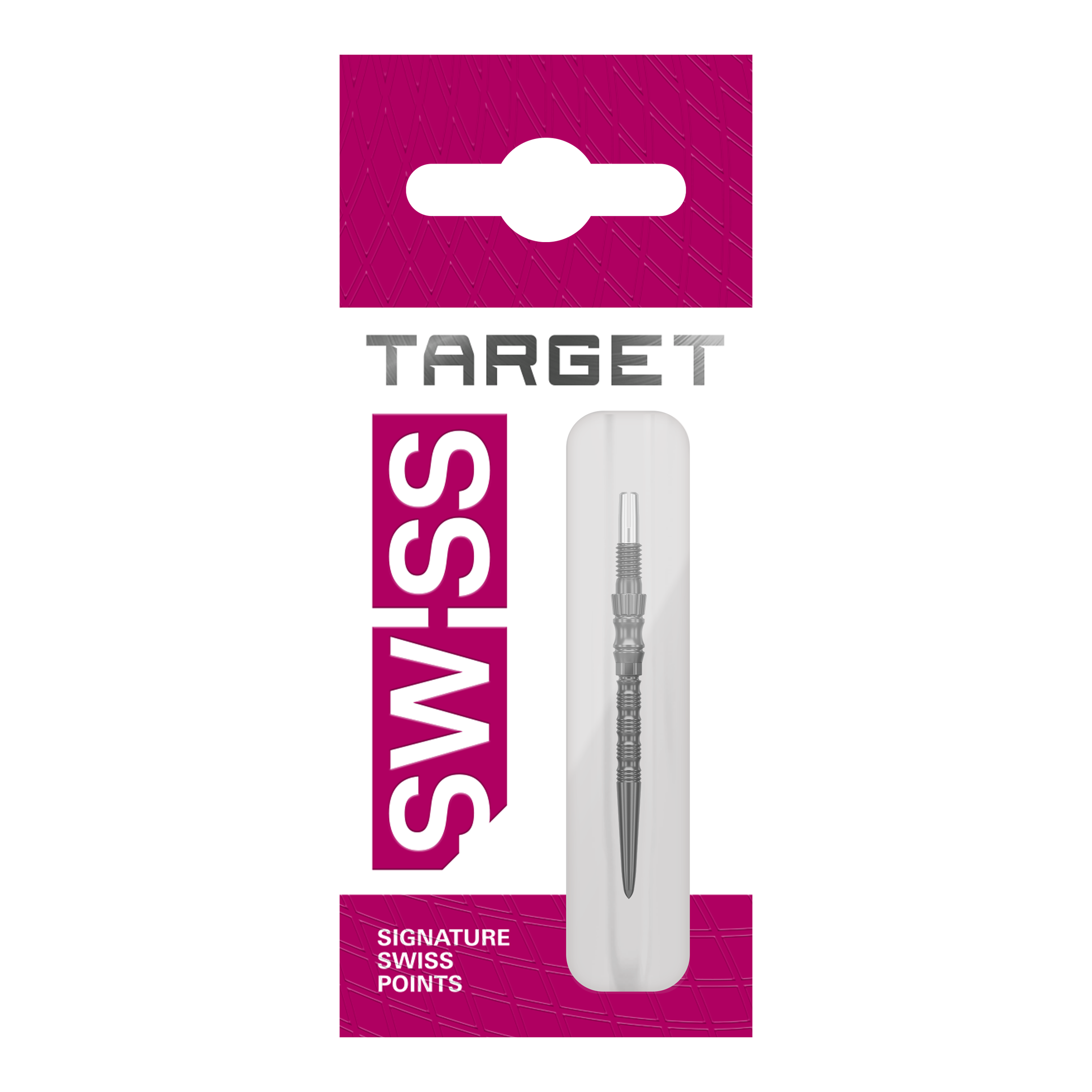 Pointes de fléchettes en acier Target Signature Swiss Point TRB - Noires Abgebildet sind schwarze Dartspitzen mit einer Länge von 30mm. Das Foto zeigt vermutlich drei einzelne Spitzen als Dart Zubehör.
