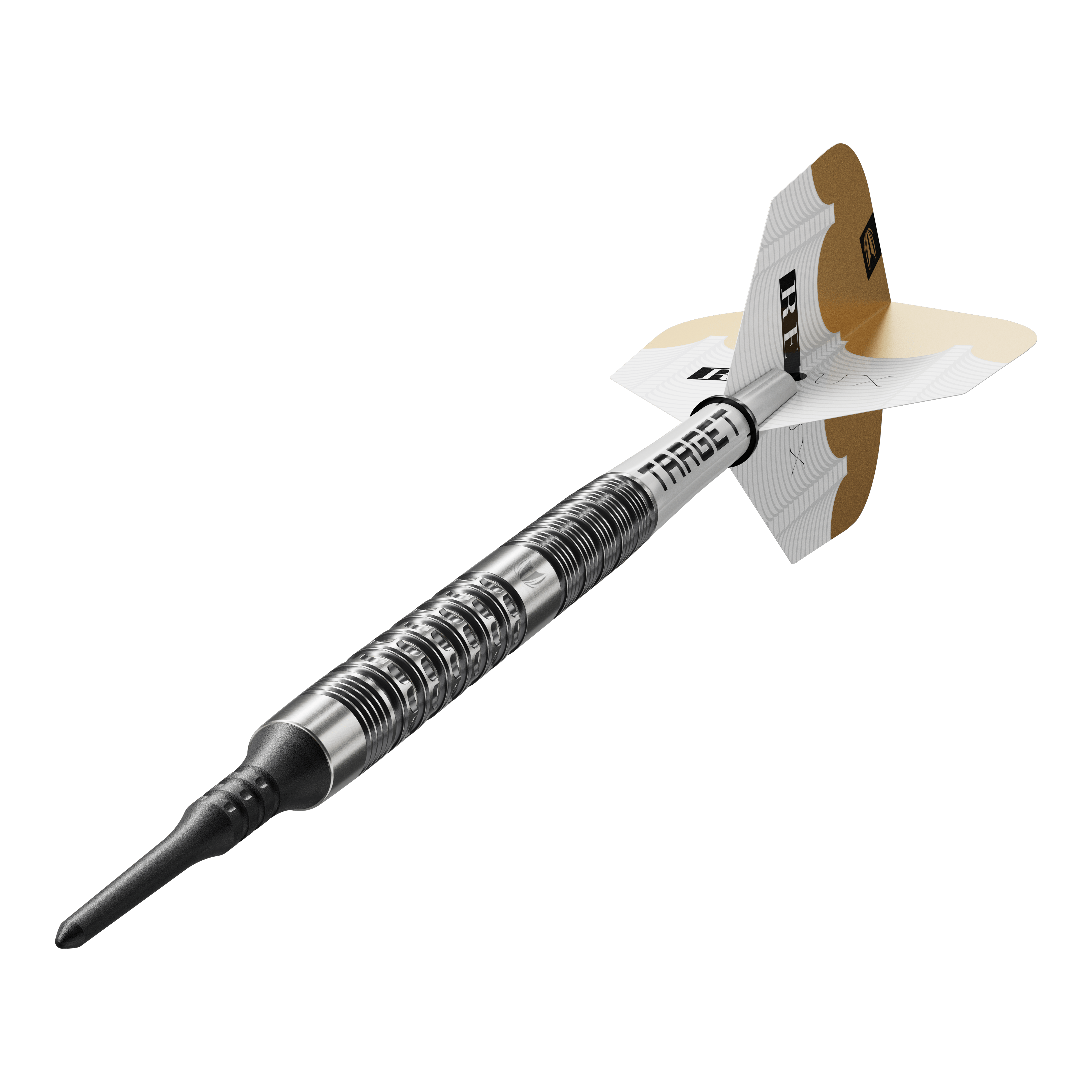 Target Redux 10 fléchettes souples - 18 g Das Produkt Target Redux 10 Softdarts - 18g wird hier dargestellt. Die Softdarts sind silberfarben und wiegen 18 Gramm.