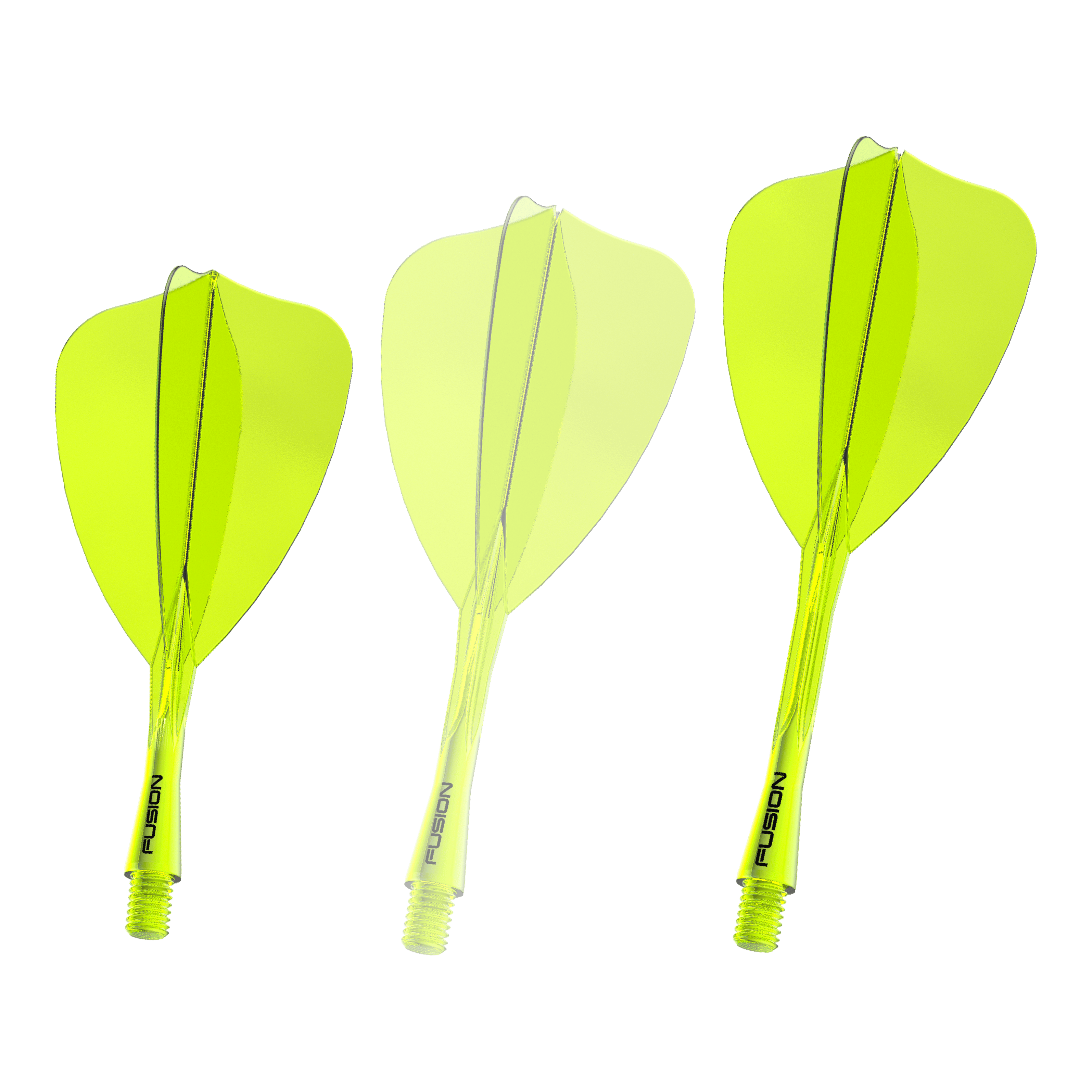 Système de vol Winmau Fusion Arrow Jaune fluo Hier sieht man ein einzelnes Winmau Fusion Flight Shaft System Arrow in Neongelb, 28 mm Länge. Das Produkt ist für den Dartsport geeignet.