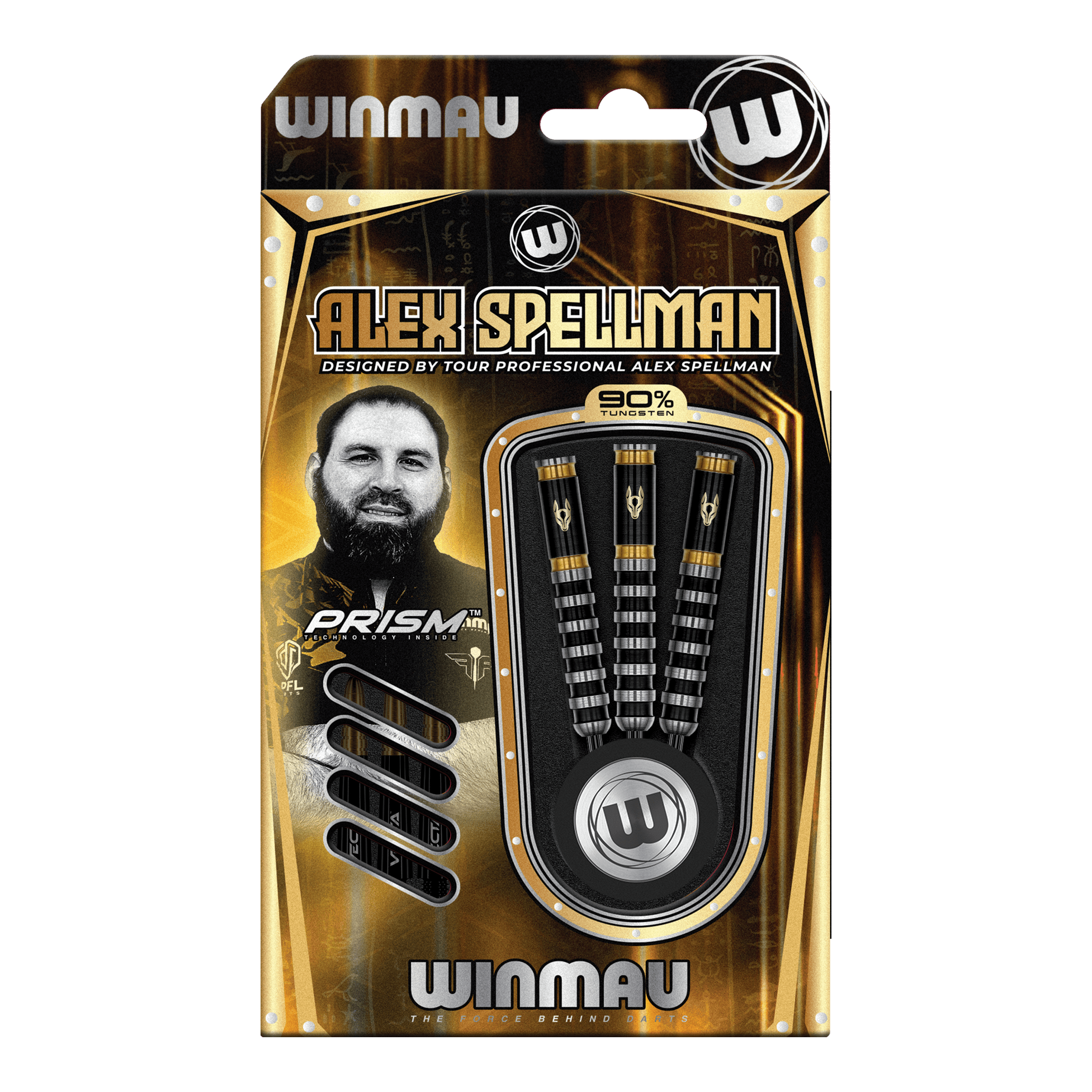 Fléchettes en acier Winmau Alex Spellman Winmau Alex Spellman Steeldarts sind präzise gearbeitete Steeldarts. Die Abbildung stellt das Produkt im Nahaufnahme dar.