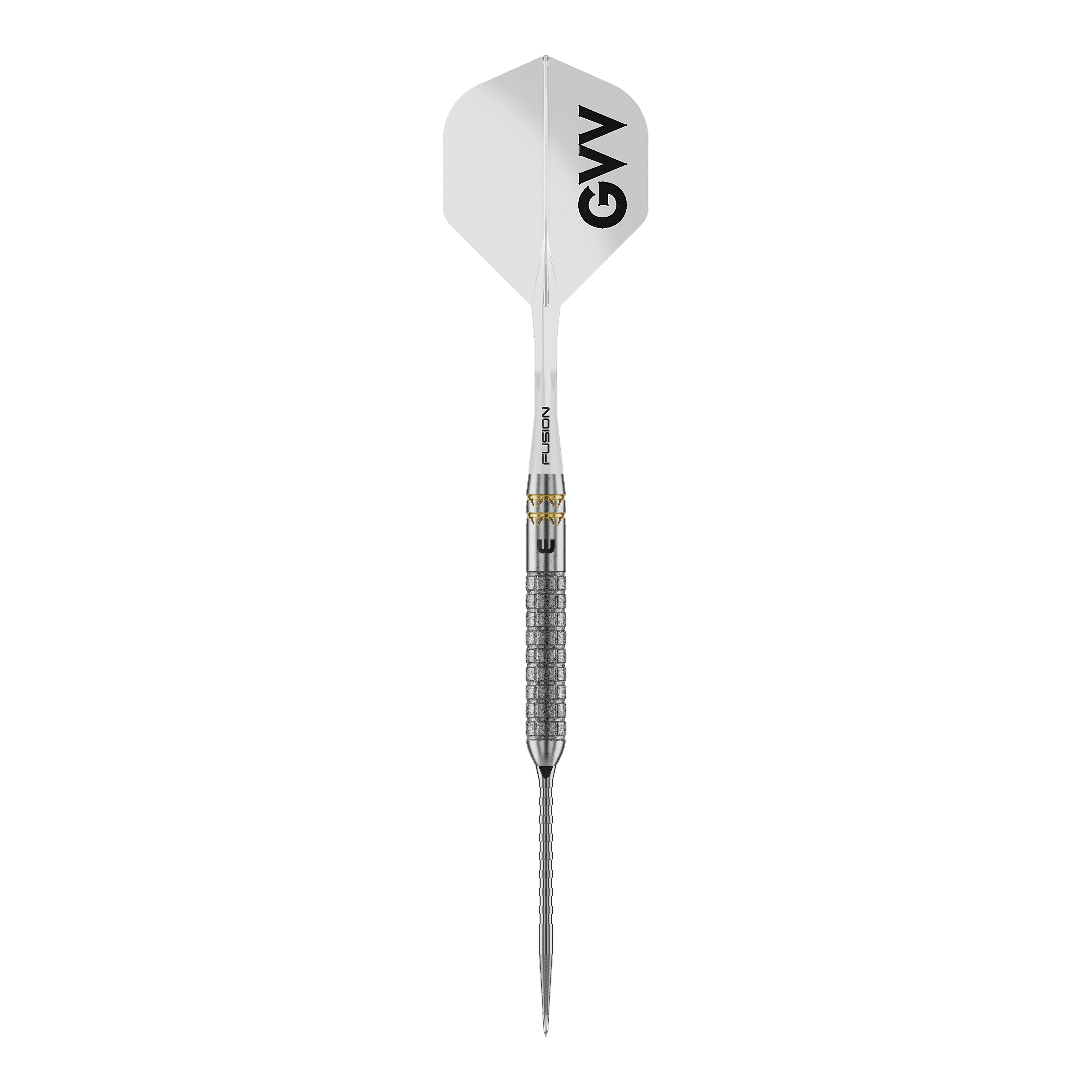 Fléchettes en acier Winmau Gian Van Veen W-MAX Switch Point Winmau Gian Van Veen W-MAX Switch Point Steeldarts sind auf weißem Hintergrund abgebildet. Die Darts präsentieren sich im Profil.