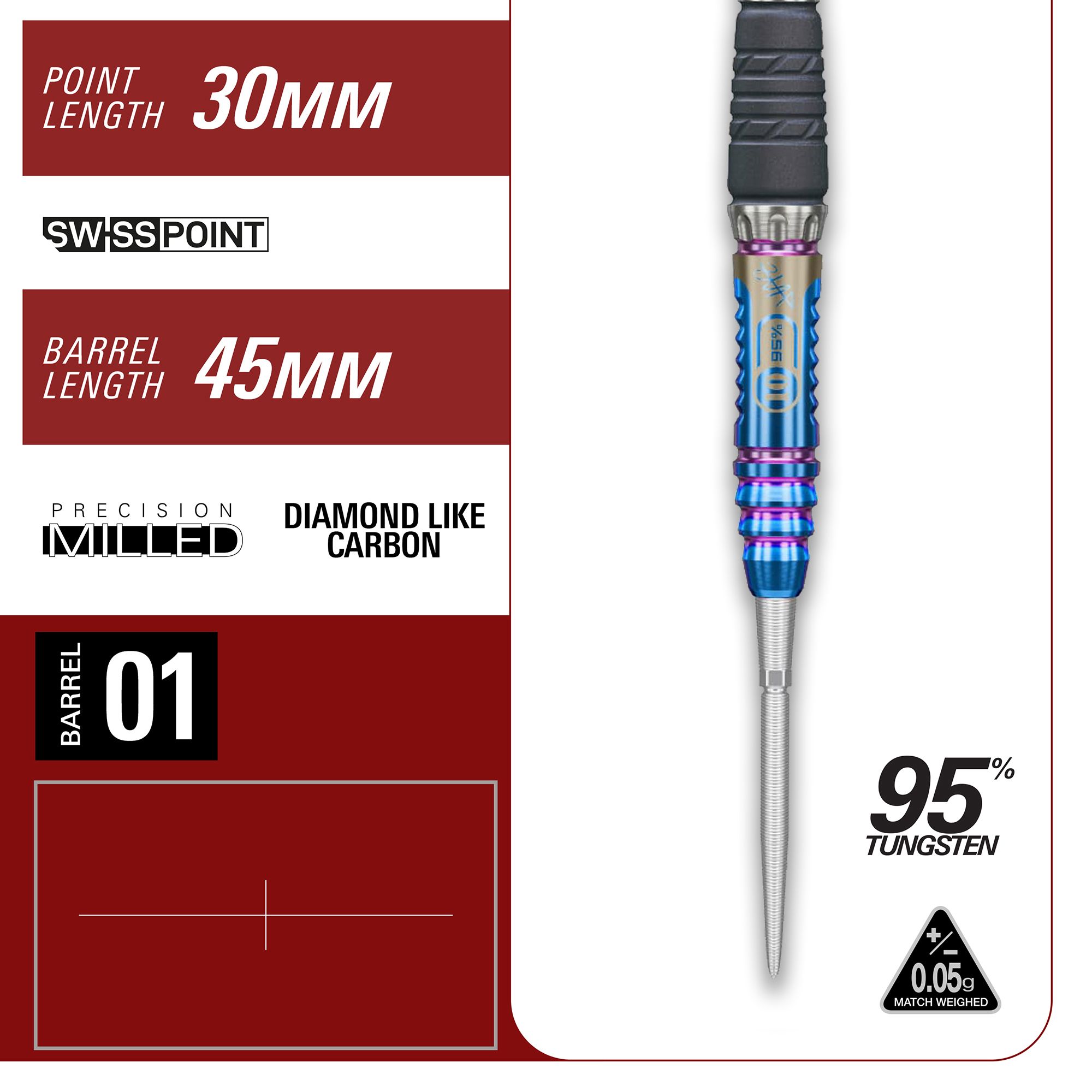 Fléchettes en acier Target Japan Rising Sun GEN10 Swiss Point Das Bild zeigt die Target Japan Rising Sun GEN10 Swiss Point Steeldarts. Sie sind ideal für ambitionierte Dartspieler geeignet.