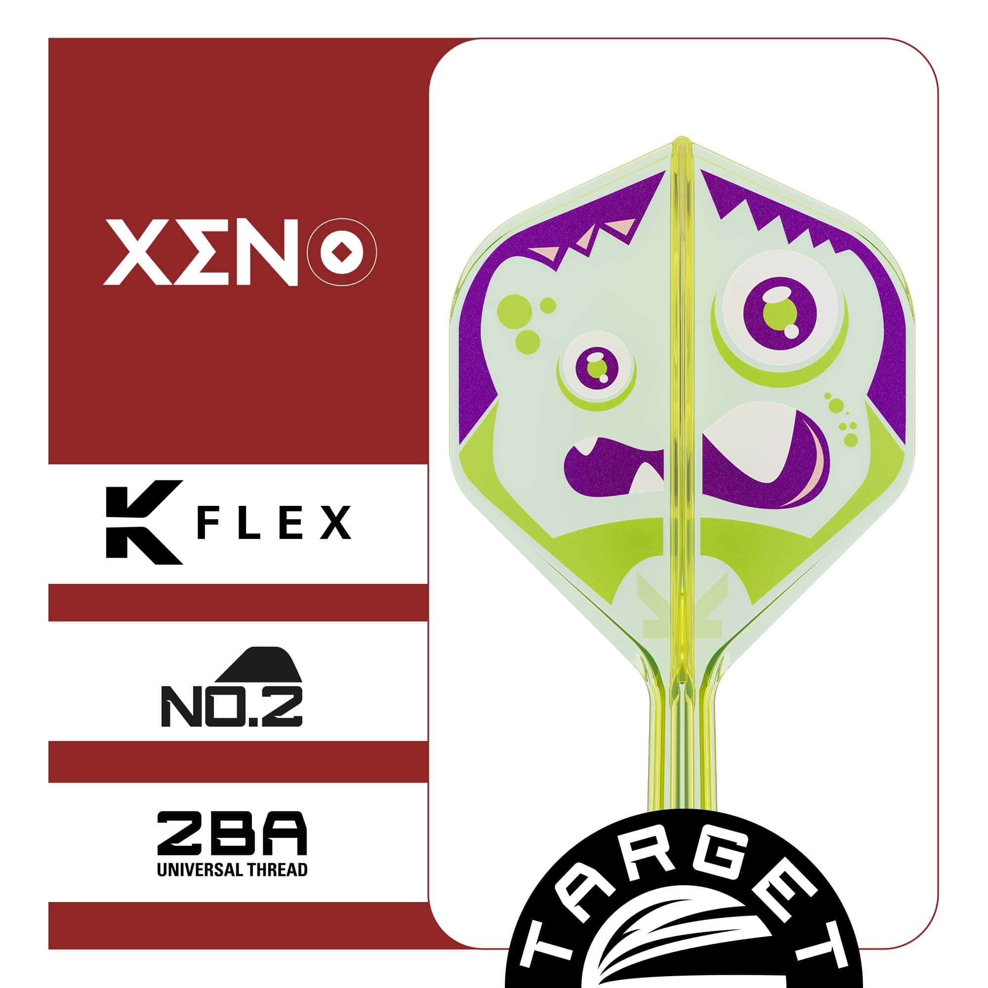 Das Bild zeigt die Target Japan K-Flex Xeno No2 Standard Flights. Diese Flights sind Zubehör für Dartpfeile.
