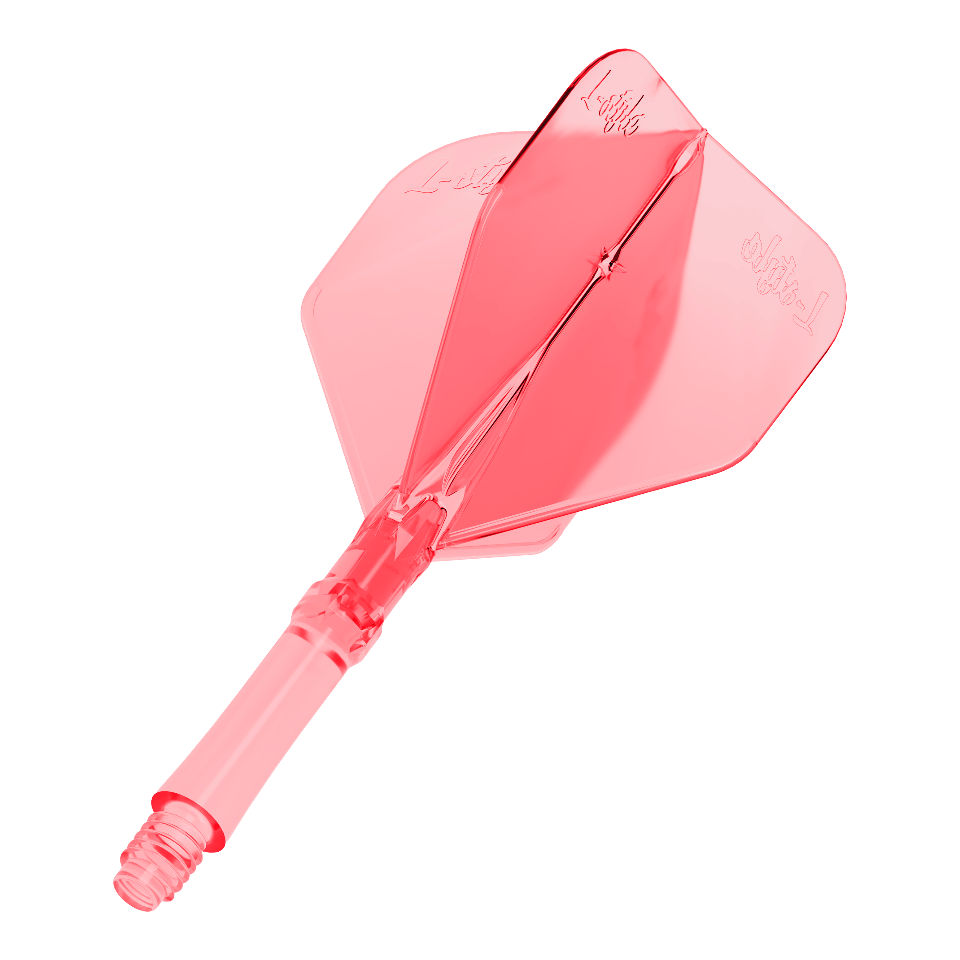 Volets L-L-Style-System - Rouge clair Zu sehen ist das Produkt L-Style L-Sytem Flights - Clear Red. Die roten, durchsichtigen Flights sind Zubehör für Dartpfeile.