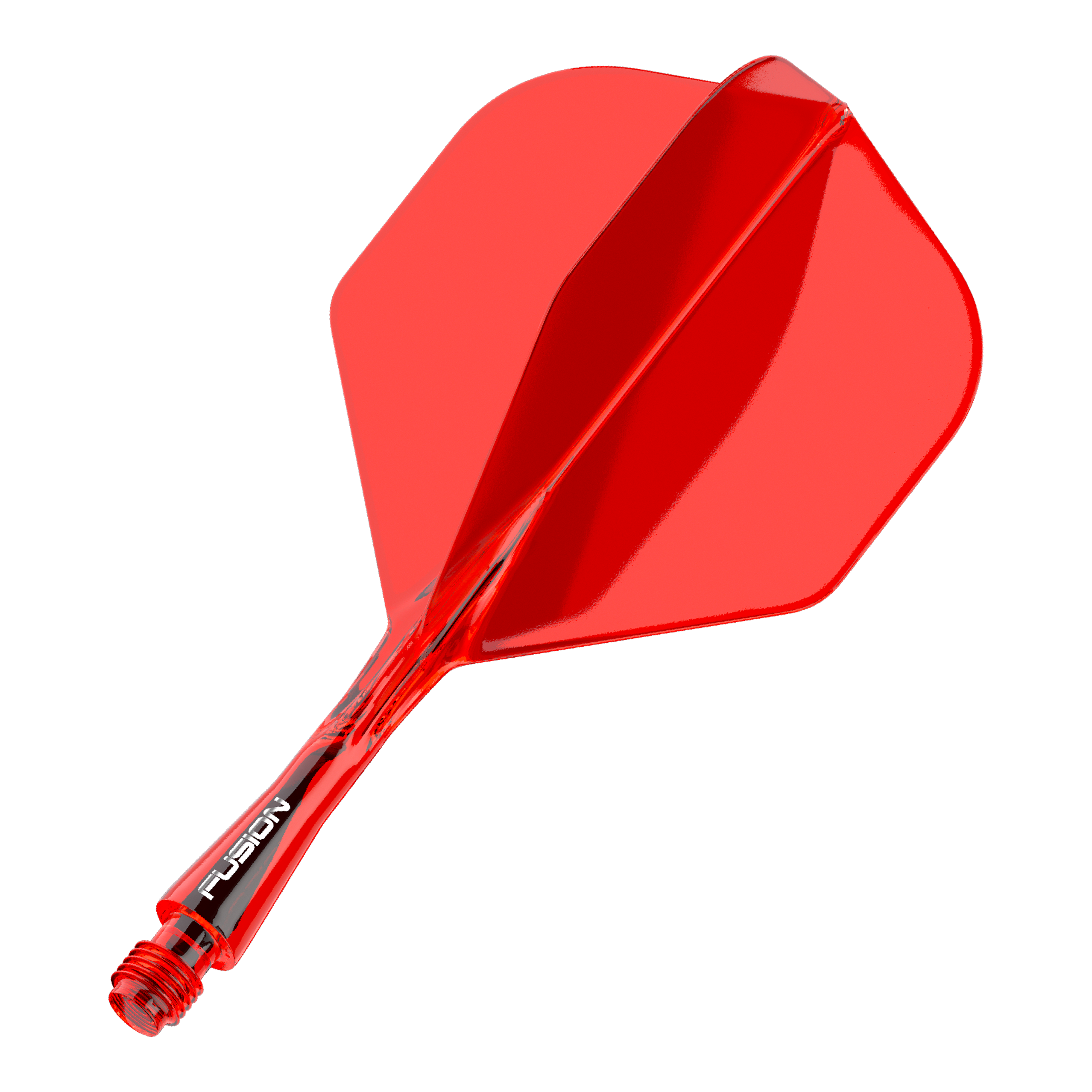 Système d'arbre de vol Winmau Fusion Standard Rouge Das Bild zeigt ein rotes Dartflight- und Shafts-System. Es handelt sich um das Winmau Fusion Flight Shaft System in Standardgröße mit einer Länge von 22 mm.