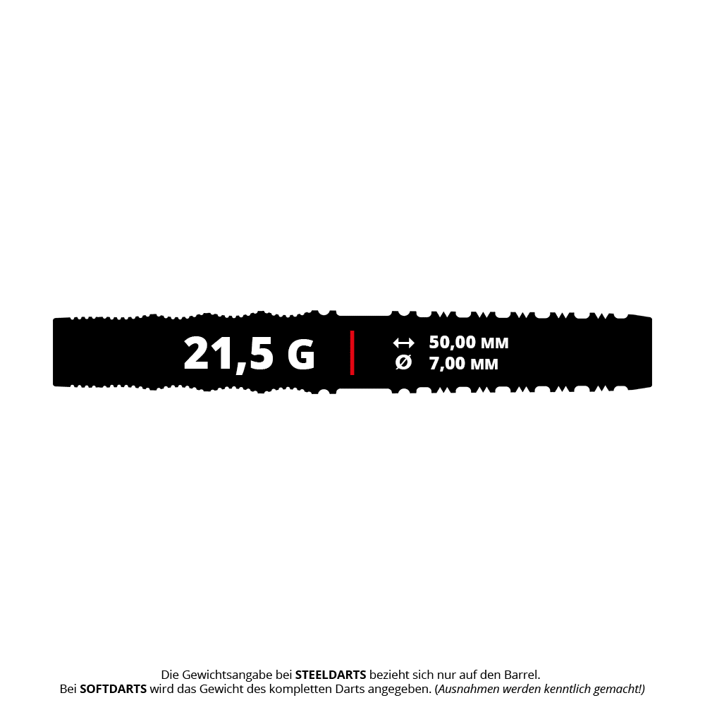 Target Japan Mikuru Suzuki The Miracle GEN7 Fléchettes souples - 21,5 g Hier sieht man Target Japan Mikuru Suzuki The Miracle GEN7 Softdarts mit einem Gewicht von 21,5g. Die Softdarts sind ideal für elektronische Dartboards geeignet.