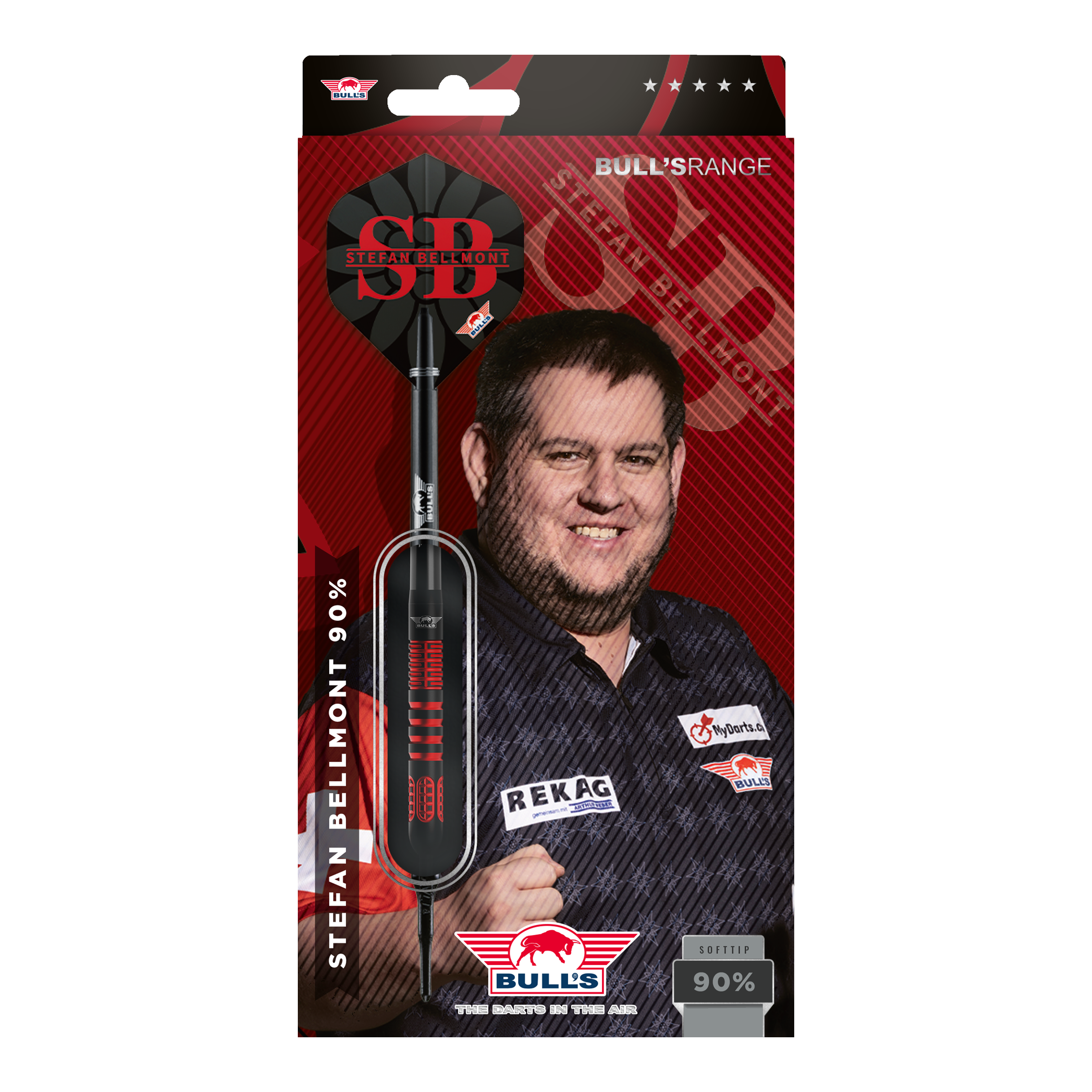 Bulls NL Stefan Bellmont 90 fléchettes souples - 20 g Die Bulls NL Stefan Bellmont 90 Softdarts - 20g sind abgebildet. Es handelt sich um hochwertige Softdarts für anspruchsvolle Spieler.