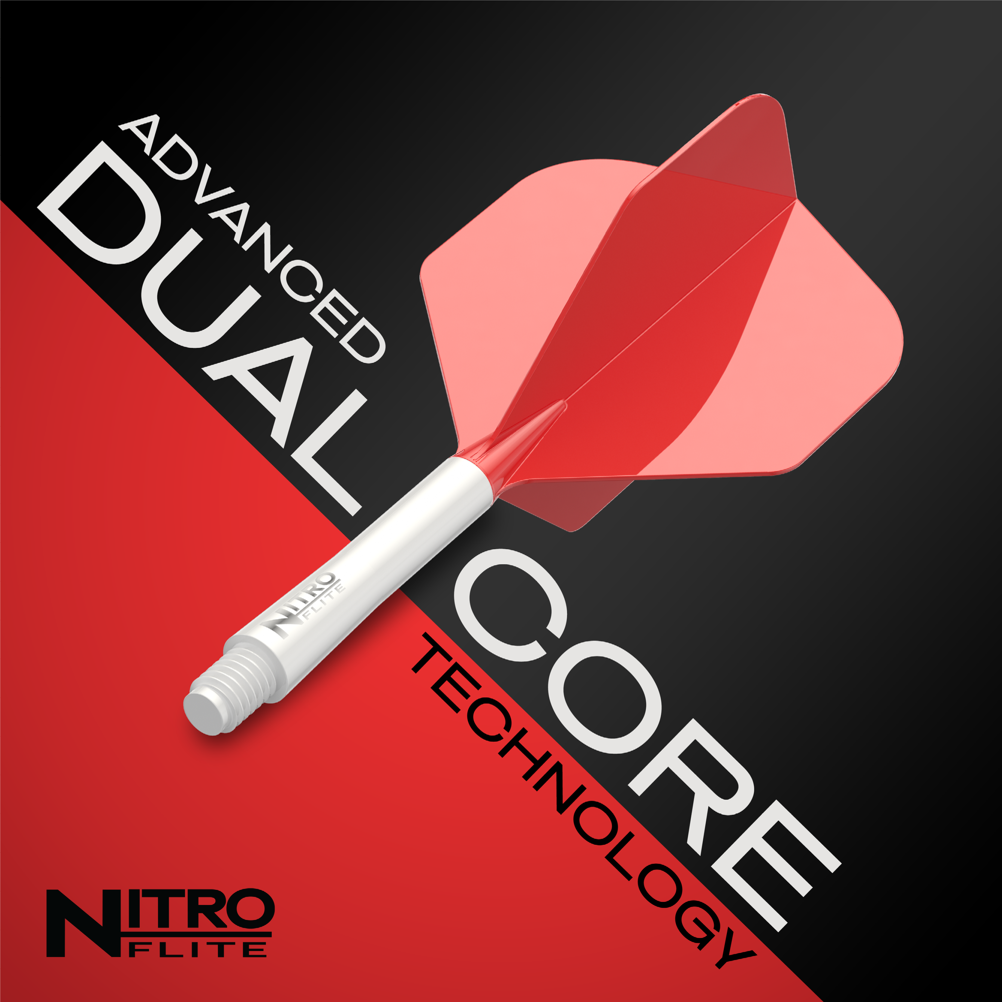 Ailettes Red Dragon Nitroflite - Tige blanche, ailettes rouges n°2 Gezeigt wird das Red Dragon Nitroflite Set, bestehend aus weißen Schäften und roten No2 Flights. Dieses Produkt eignet sich perfekt für ambitionierte Dartspieler.