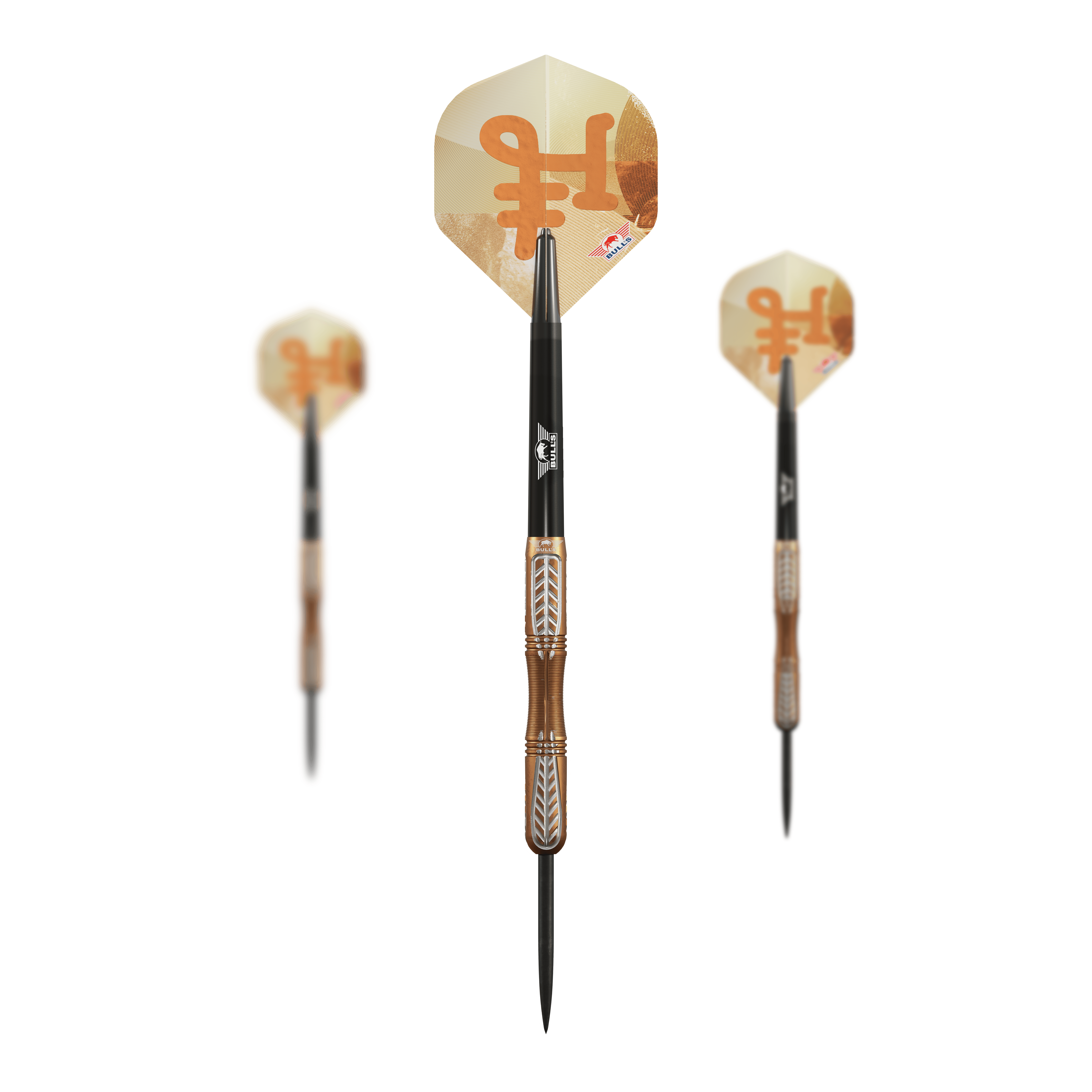 Fléchettes Bulls NL Bronzo True Steel - 23 g Auf dem Bild sind die Bulls NL Bronzo True Steeldarts - 23g als Set zu sehen. Das Set enthält mehrere Darts für das Spiel.