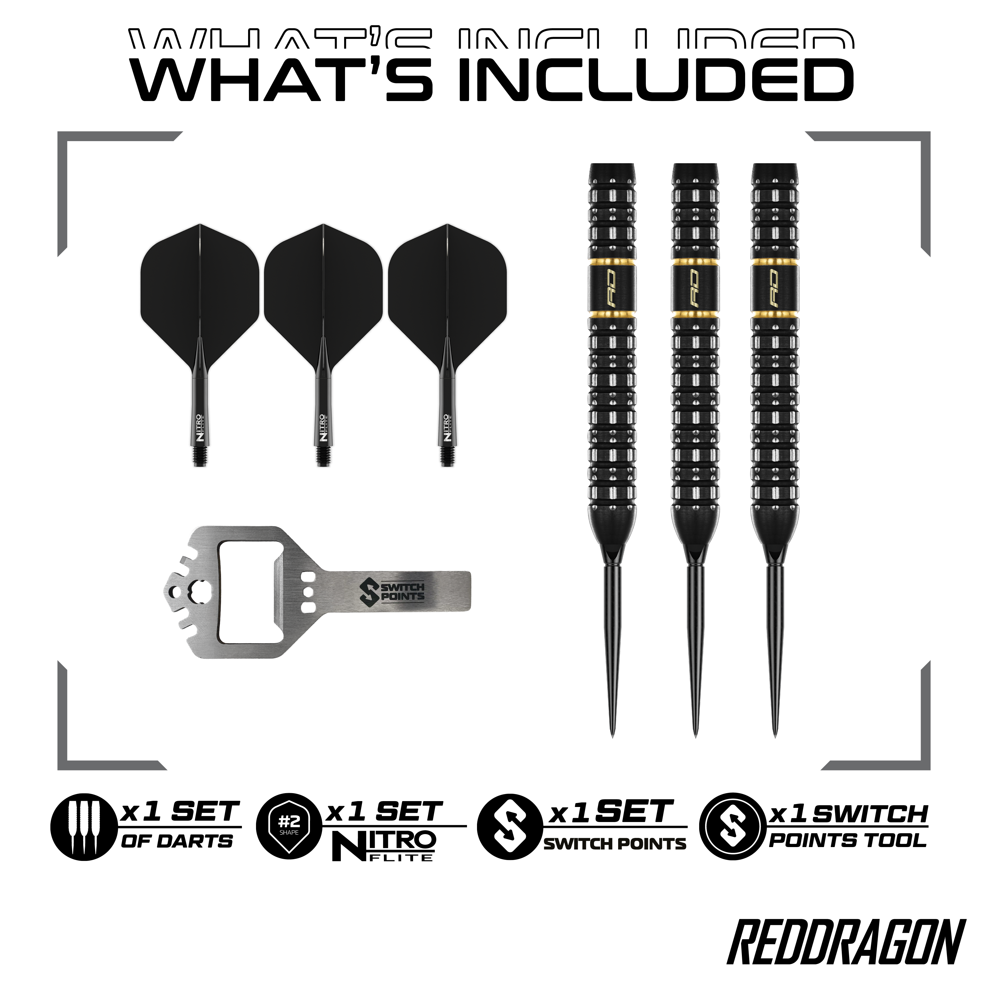 Fléchettes en acier Red Dragon Ascend Parallel Switch Point Hier sind die Red Dragon Ascend Parallel Switch Point Steeldarts zu sehen. Sie verfügen über eine parallele Form und wechselbare Spitzen.