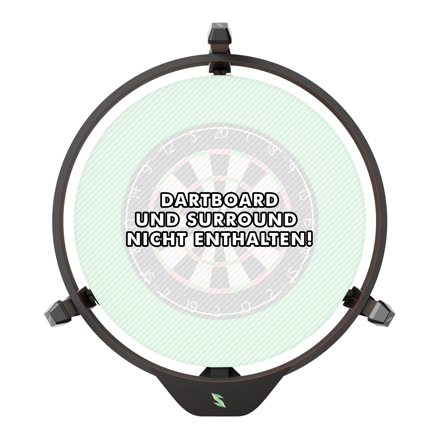 Système de notation électronique Scolia Home 2 avec anneau lumineux 2026 Das Bild zeigt das Scolia Home 2 Electronic Score System mit einem Beleuchtungsring. In der Mitte steht: "Dartboard und Surround nicht enthalten!"