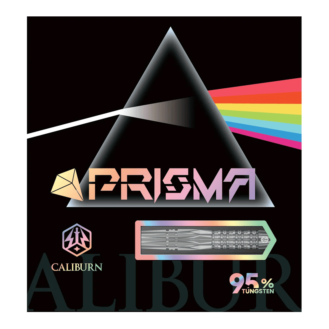 Fléchettes souples Caliburn Prisma P1 - 19 g Auf dem Bild ist der Caliburn Prisma P1 Softdart - 19g zu sehen. Es handelt sich um einen hochwertigen Softdart für präzises Spiel.