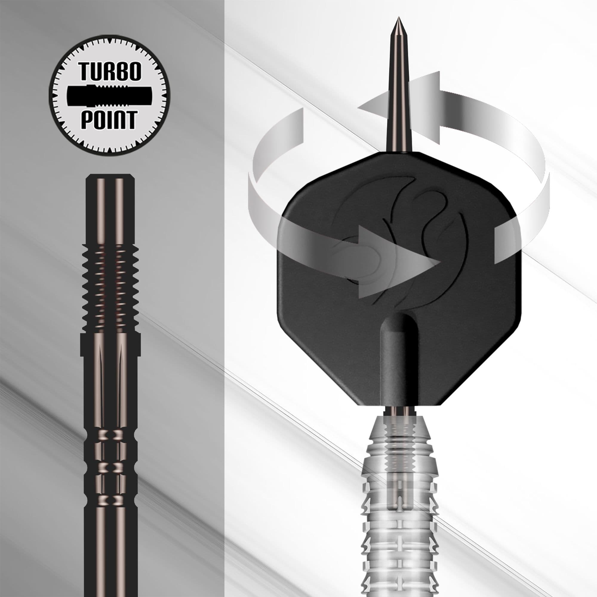 Outil de pointe turbo Shot Das Foto zeigt das Shot Turbo Point Tool. Dieses Tool wird für den Wechsel und die Pflege von Dartspitzen verwendet.