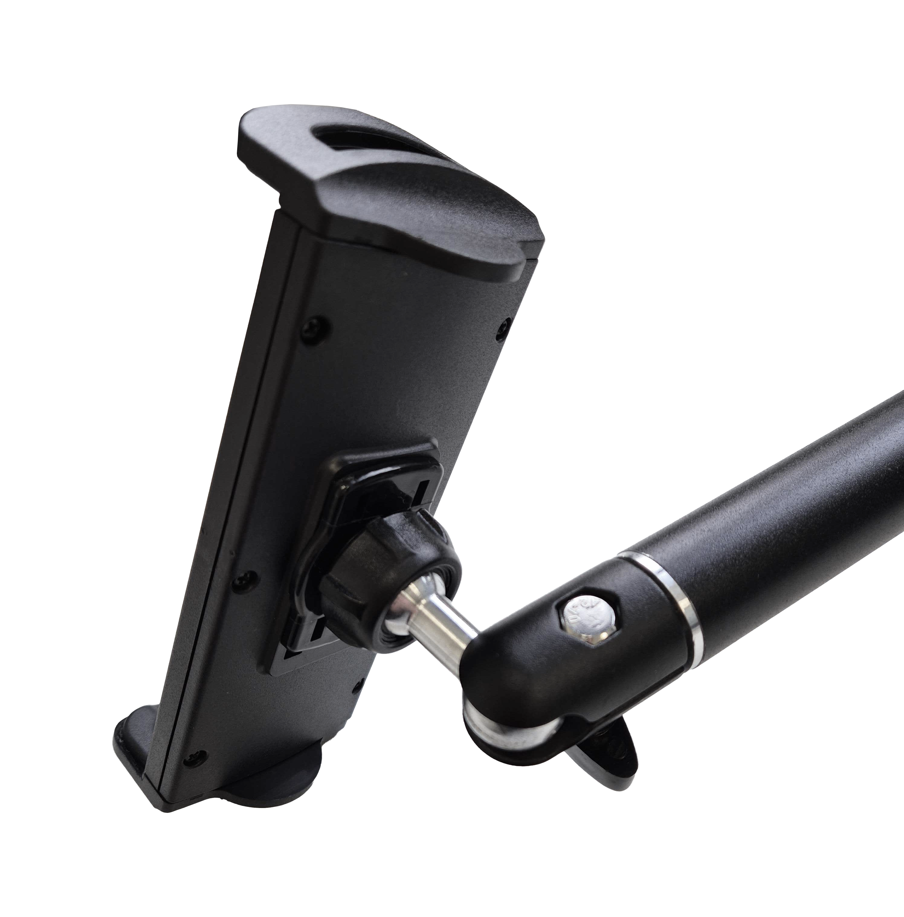 Support mural pour tablette McDart TABFlex avec bras flexible Das Bild zeigt die McDart TABFlex Tablet Wandhalterung mit flexiblem Arm. Die Halterung ist schwarz und lässt sich einstellen, um ein Tablet sicher zu befestigen.