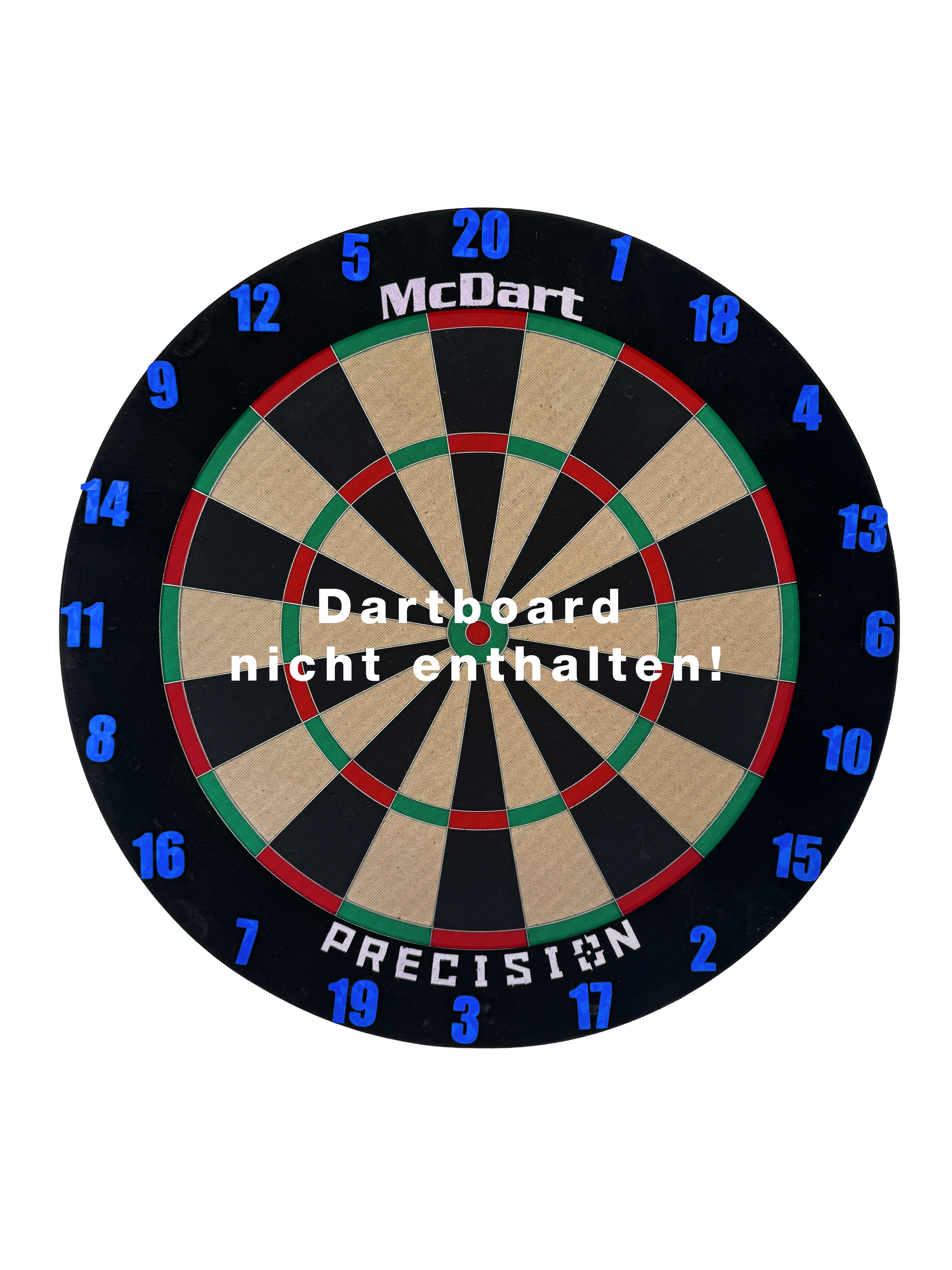 Anneaux numérotés pour cible de fléchettes McDart / Anneaux numérotés classiques Ein blaues Board ist abgebildet. Das Bild zeigt das klassische Design auf einfache Weise.