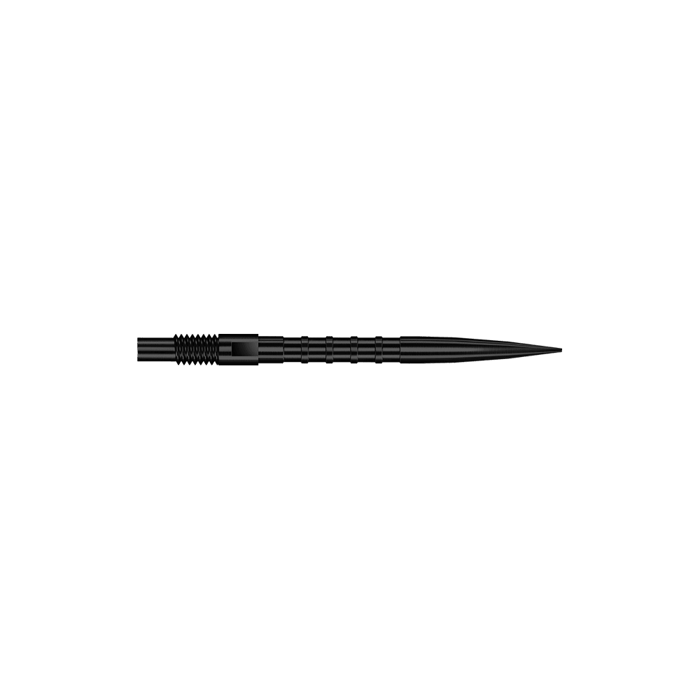 Pointes de fléchettes Harrows Quick Point Heavy Metal - Noires Gezeigt wird QP33164 Harrows Quick Point HeavyMetalGrip Dartspitzen Schwarz 26mm. Es sind schwarze Dartspitzen mit besonderem Grip-Design.