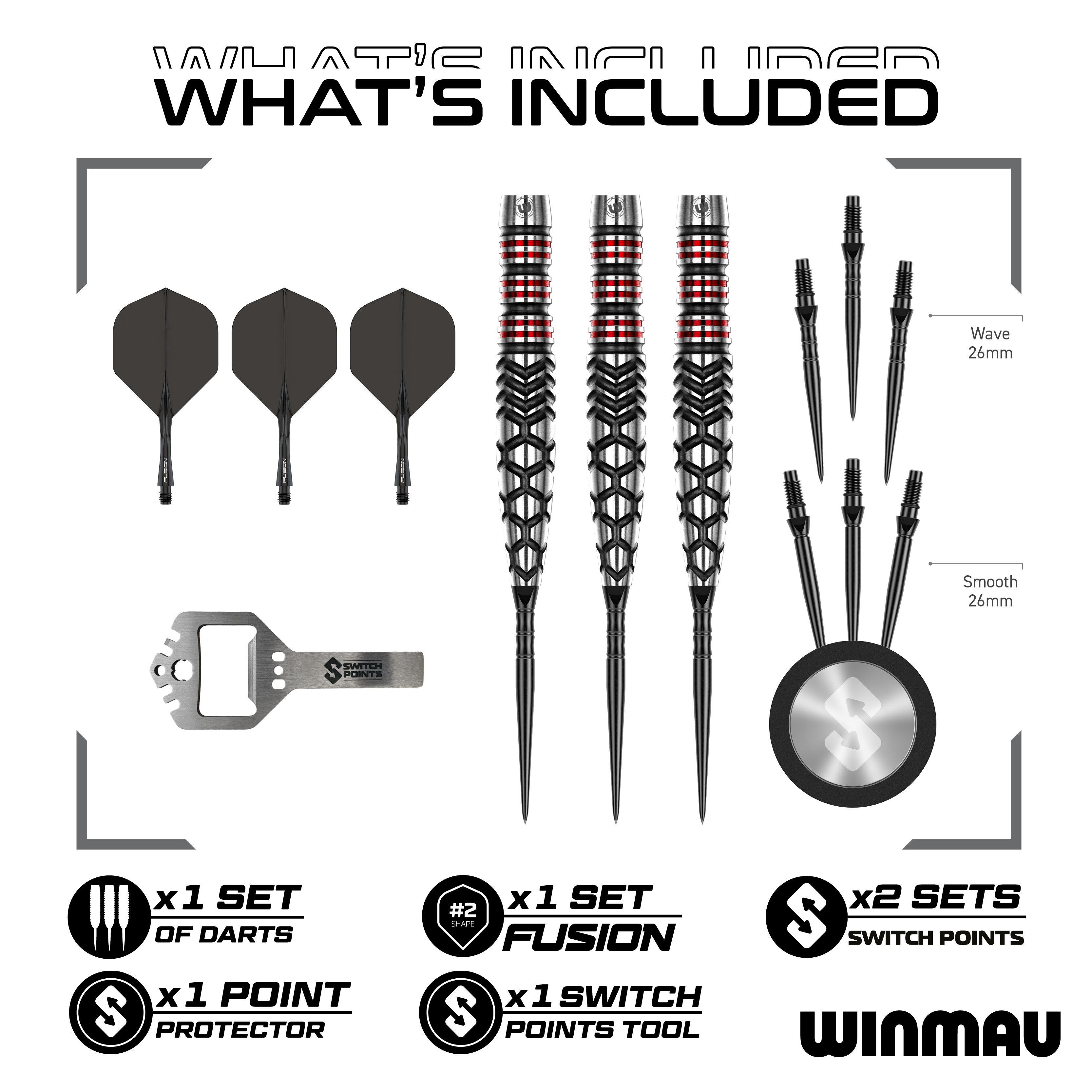 Points de commutation de torpilles Winmau Fornax Steeldarts Abgebildet sind die Winmau Fornax Torpedo Switch Points Steeldarts. Sie zeichnen sich durch ihr innovatives Design und hochwertige Verarbeitung aus.
