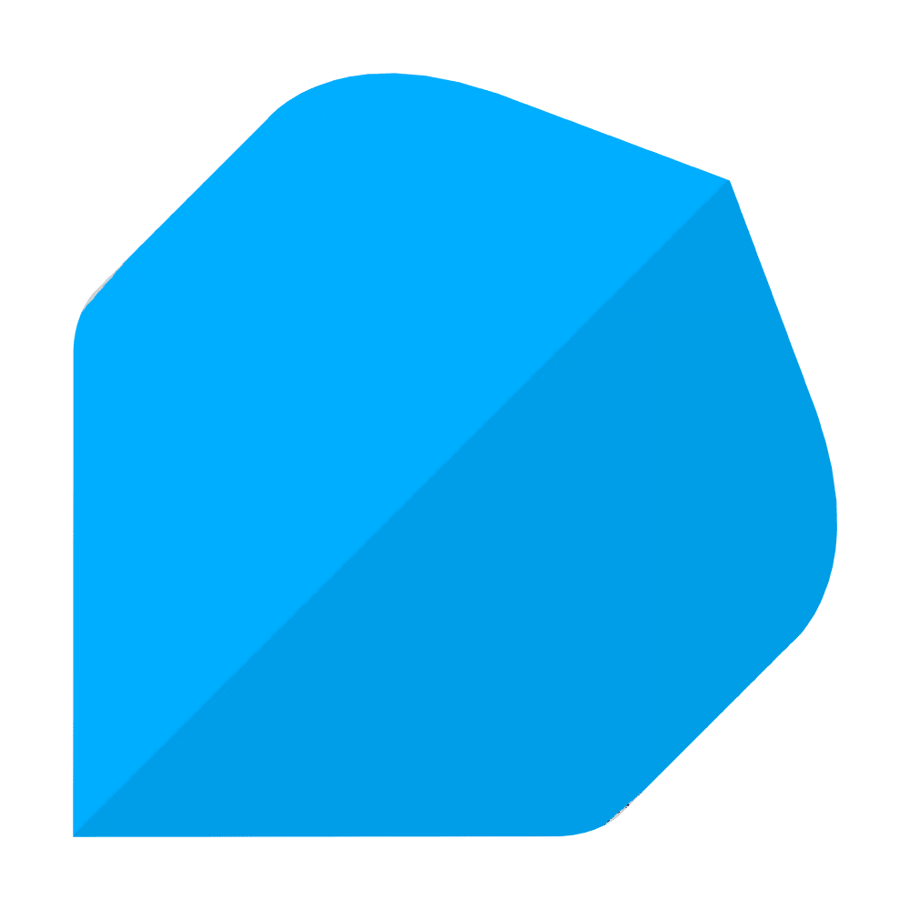 Vols standard Poly-Plain bleus Das Bild zeigt die Poly-Plain Standard Flights in Blau. Es handelt sich um Zubehör für Dartpfeile.