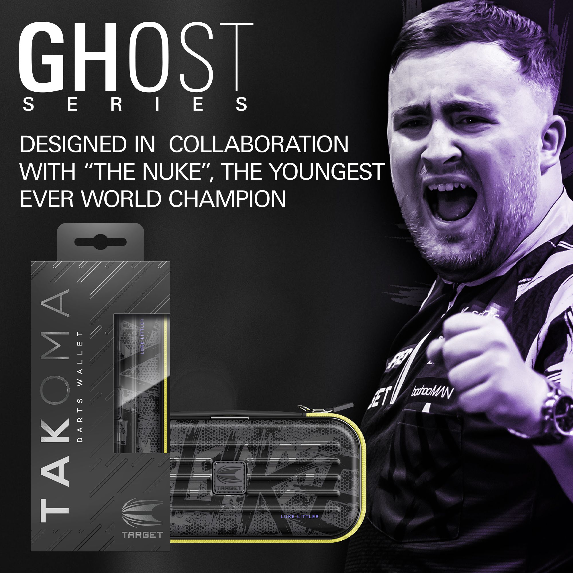 Étui à fléchettes Takoma Ghost Series Luke Littler Das Bild zeigt das Takoma Ghost Series Luke Littler Dartcase. Dies ist ein spezielles Dartcase für Luke Littler Fans.
