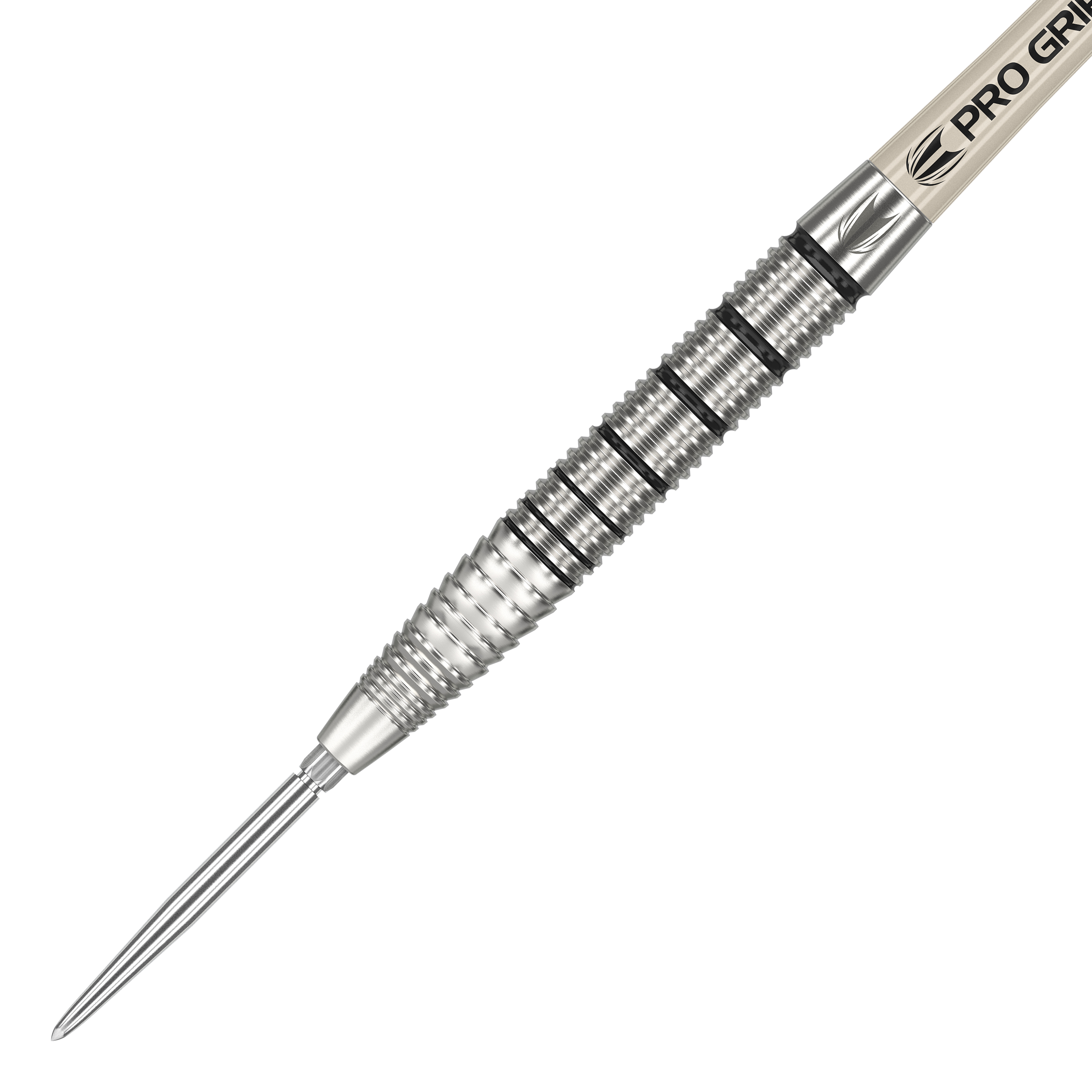 Fléchettes en acier Target EXO SP02 Swiss Point Das Bild zeigt einen Target EXO SP02 Swiss Point Steeldart. Der Dart ist silberfarben und hat eine fein gerillte Griffzone für besseren Halt.