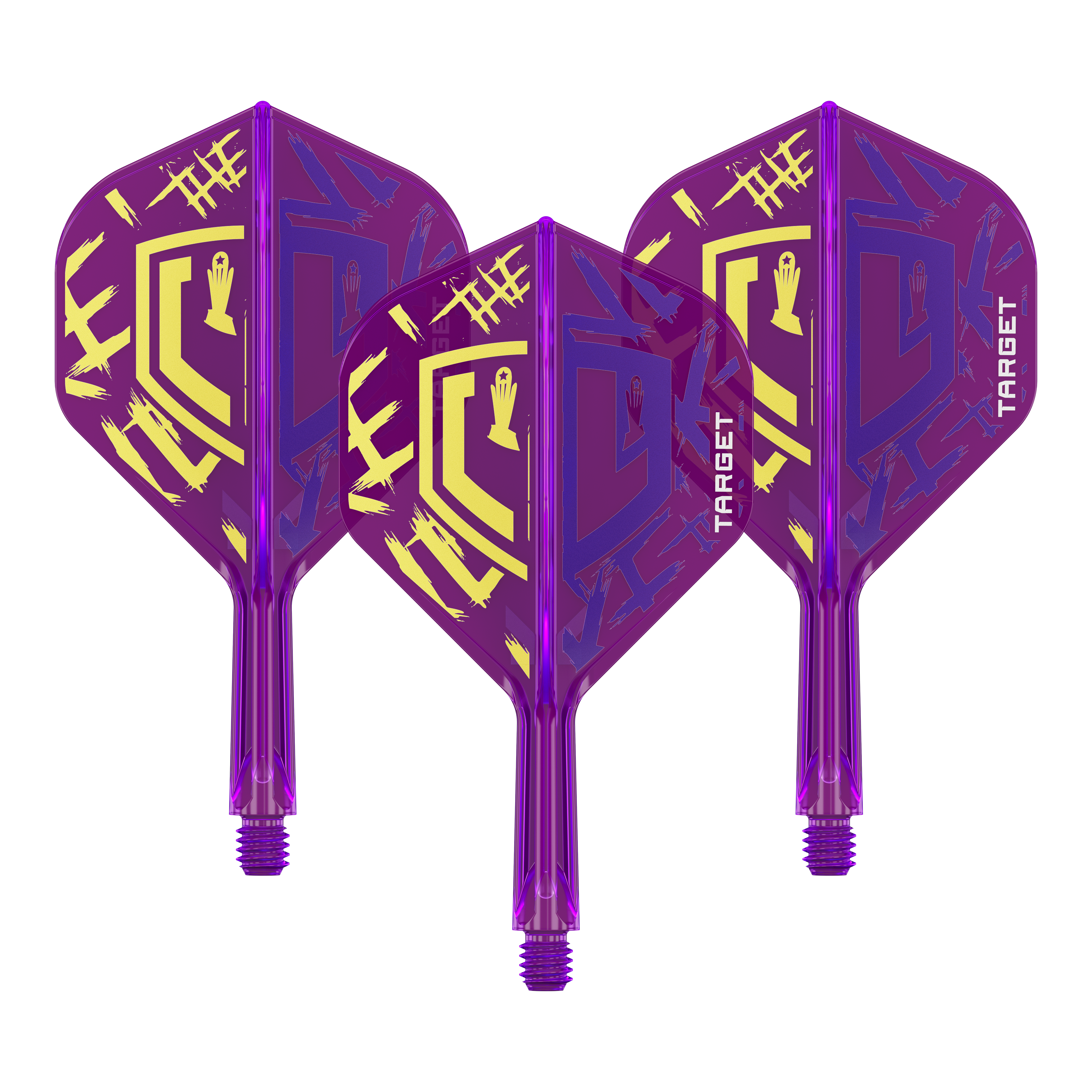 Zu sehen sind die Target K-Flex Luke Littler World Champion 2025 No2 Standard Flights mit 19 mm Länge. Dieses Set ist für Darts geeignet.