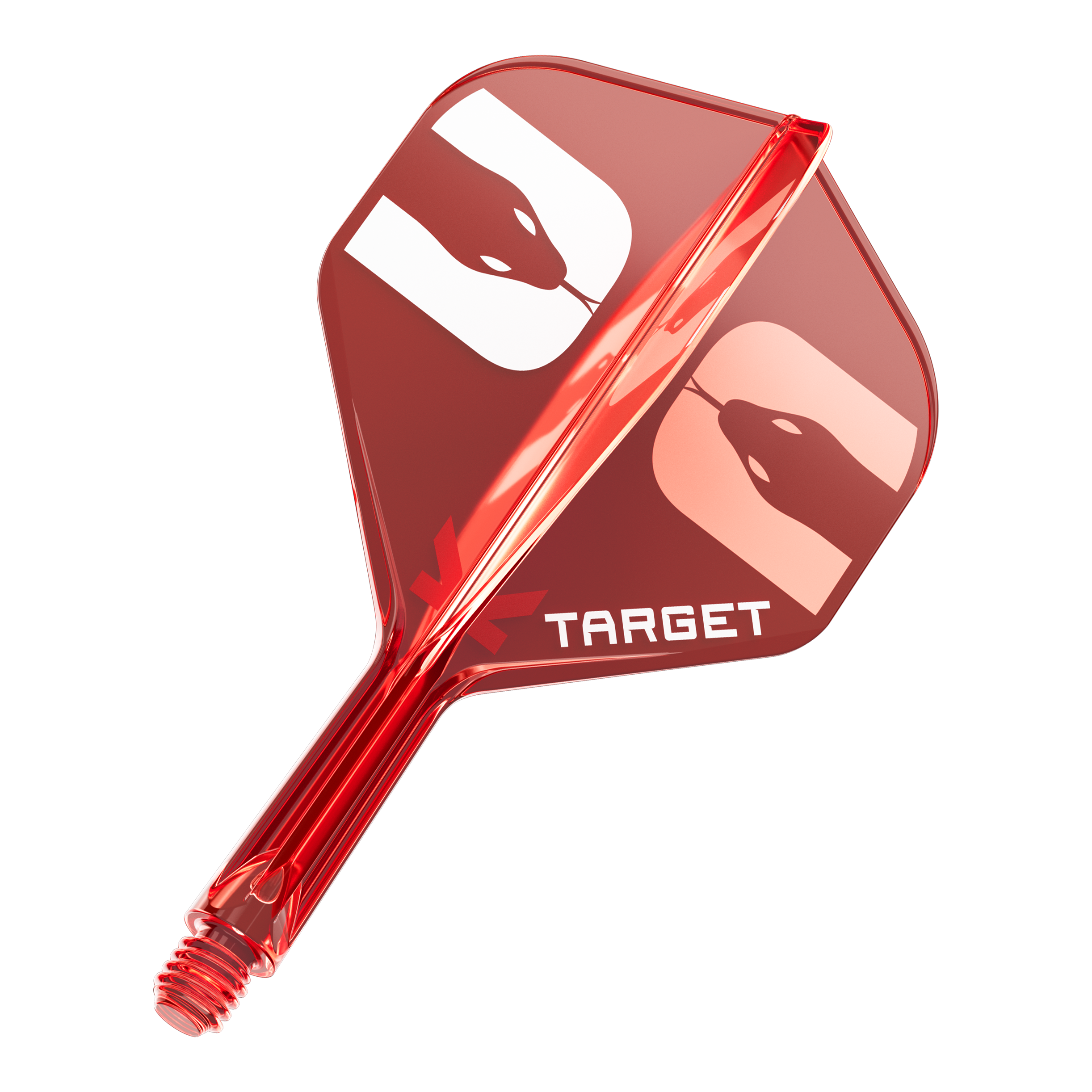 Das Bild zeigt ein Dart-Flight-System. Es ist das Target K-Flex Nathan Aspinall No2 Standard Flight-System mit einer Länge von 19mm als Einzelstück.