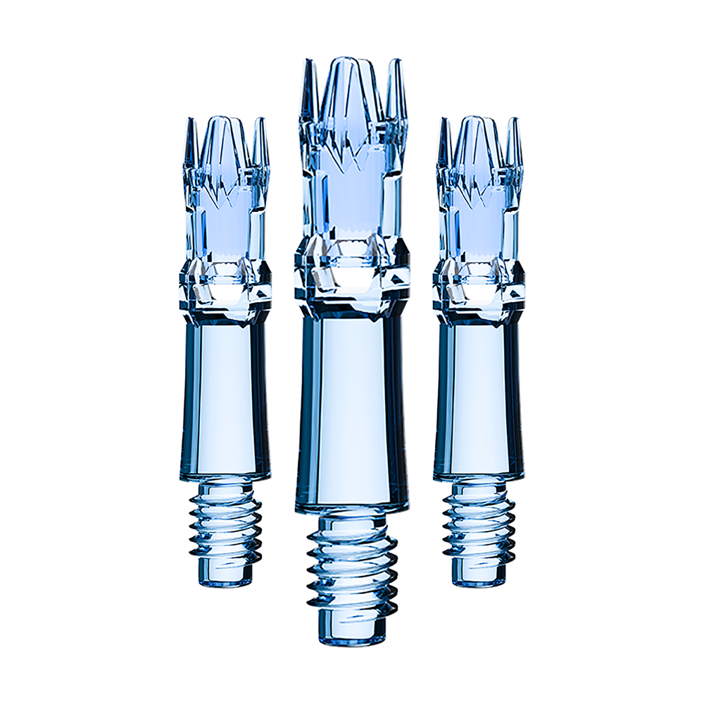 Tiges de rechange pour système L de style L - Bleu clair Ein Set an blauen transparenten Ersatzshafts ist zu sehen. Die Shafts sind sortiert dargestellt.