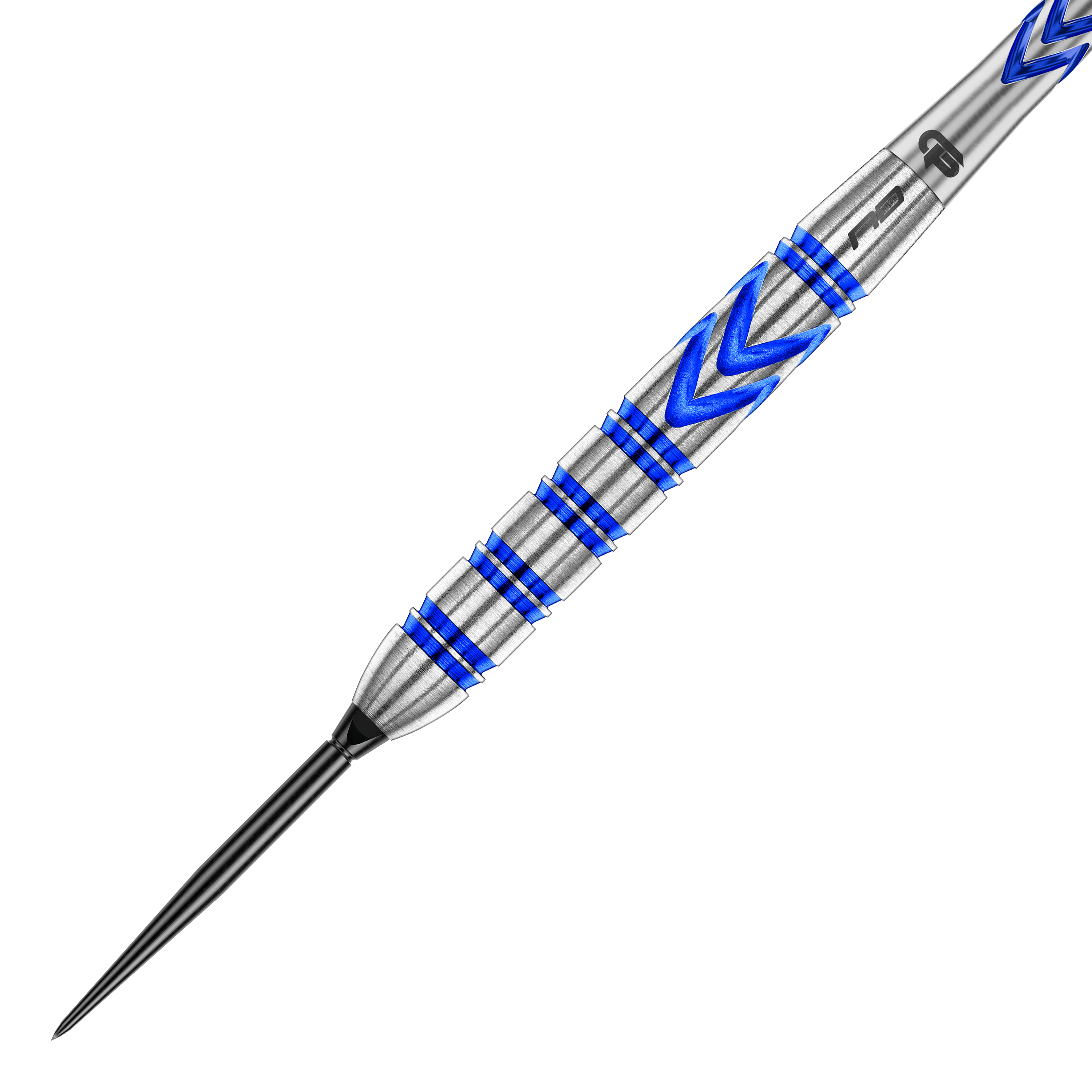 Abgebildet sind die Red Dragon Gerwyn Price Blue Original Switch Point Steeldarts aus einer anderen Perspektive. Diese Darts sind bekannt für ihr einzigartiges Aussehen und ihre Qualität.