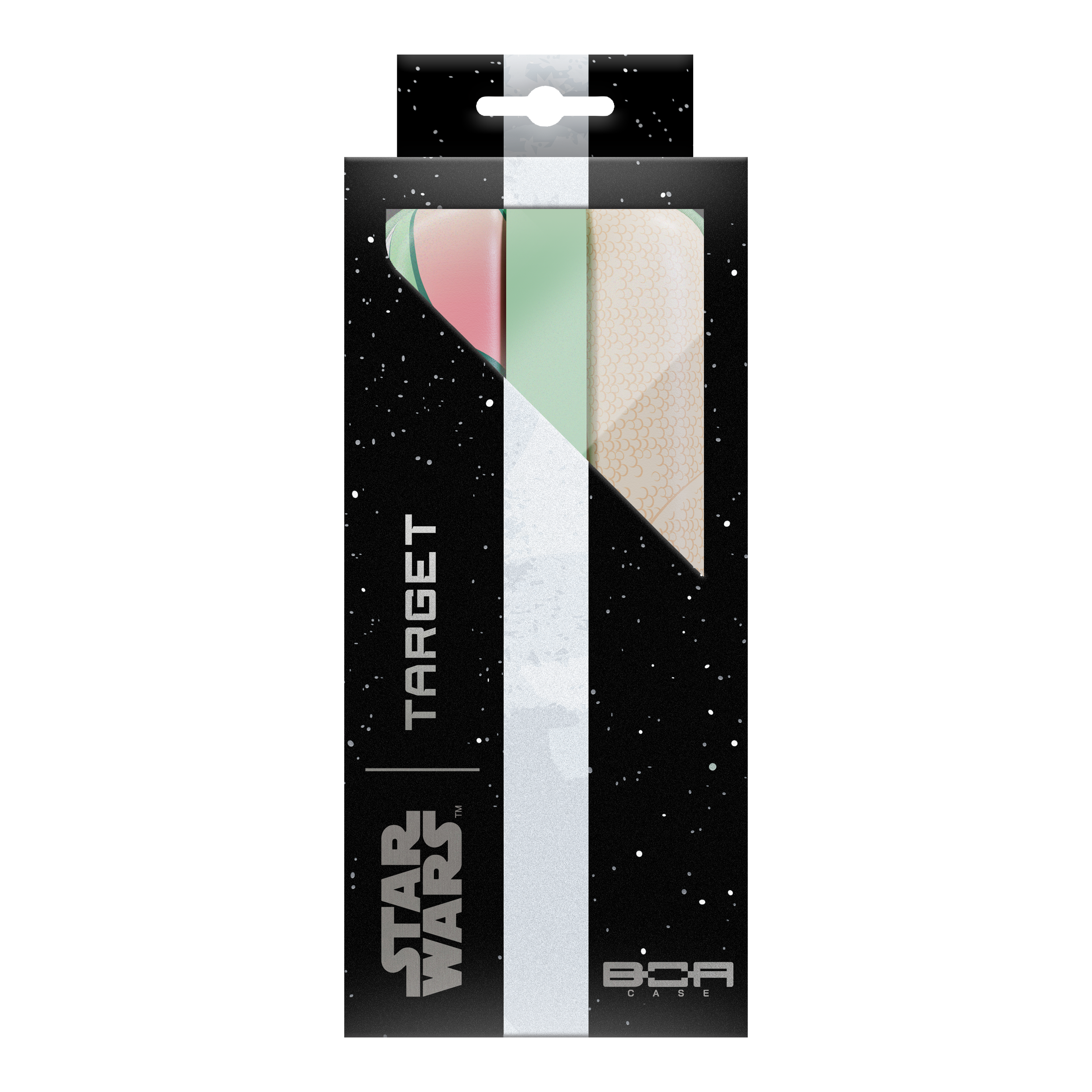 Étui à fléchettes Target Star Wars Boa - Grogu Auf dem Bild sieht man das Target Star Wars Boa Dartcase - Grogu, gestaltet mit Grogu aus der Star Wars Serie. Diese Darttasche schützt Ihre Dartutensilien unterwegs.