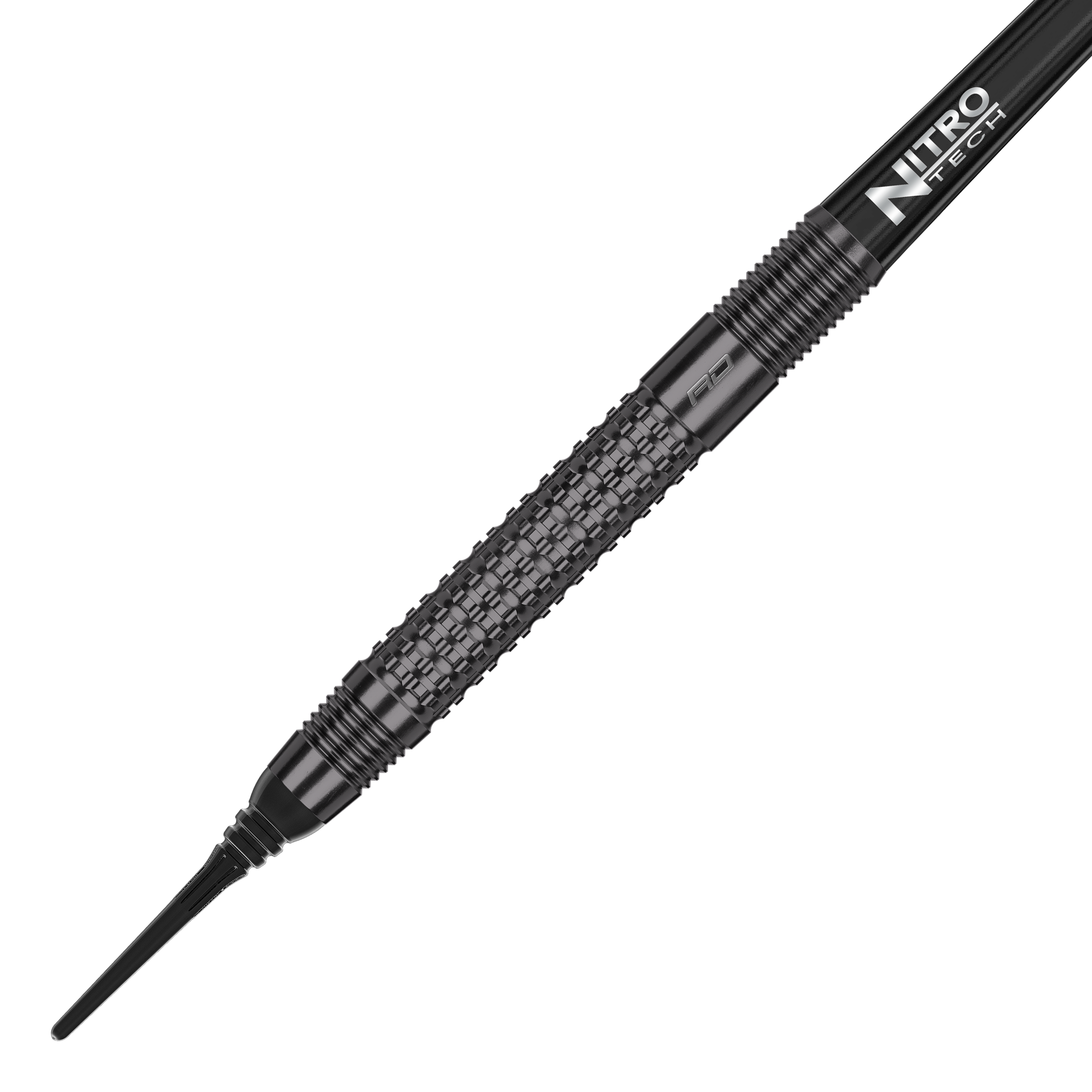 Fléchettes souples Red Dragon T-800 - 20 g Das Bild zeigt einen Red Dragon T-800 Softdart mit einem Gewicht von 20 Gramm. Der Dart ist schwarz und hat eine strukturierte Griffzone für besseren Halt.