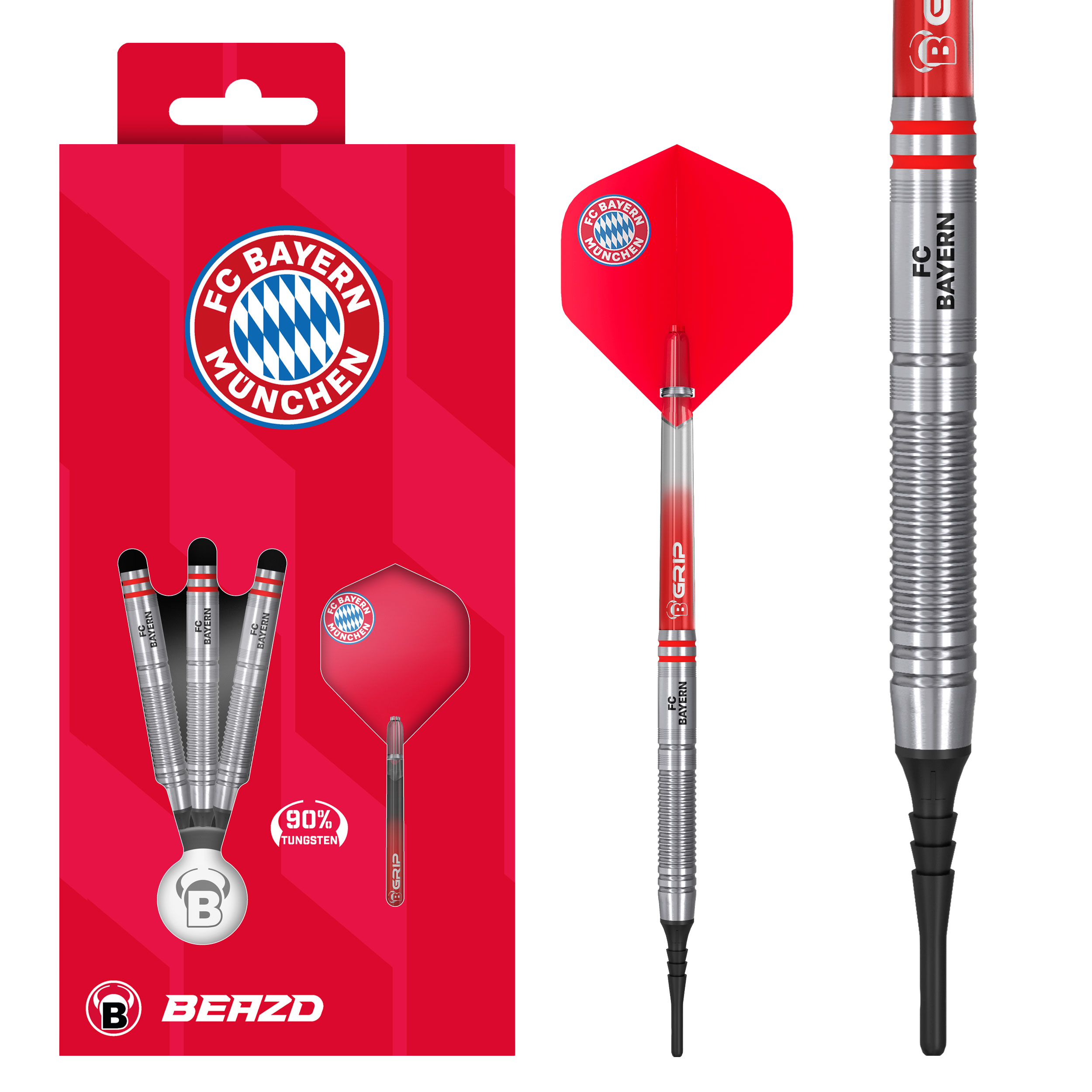 Beazd FC Bayern Munich Fléchettes souples en tungstène - 18 g